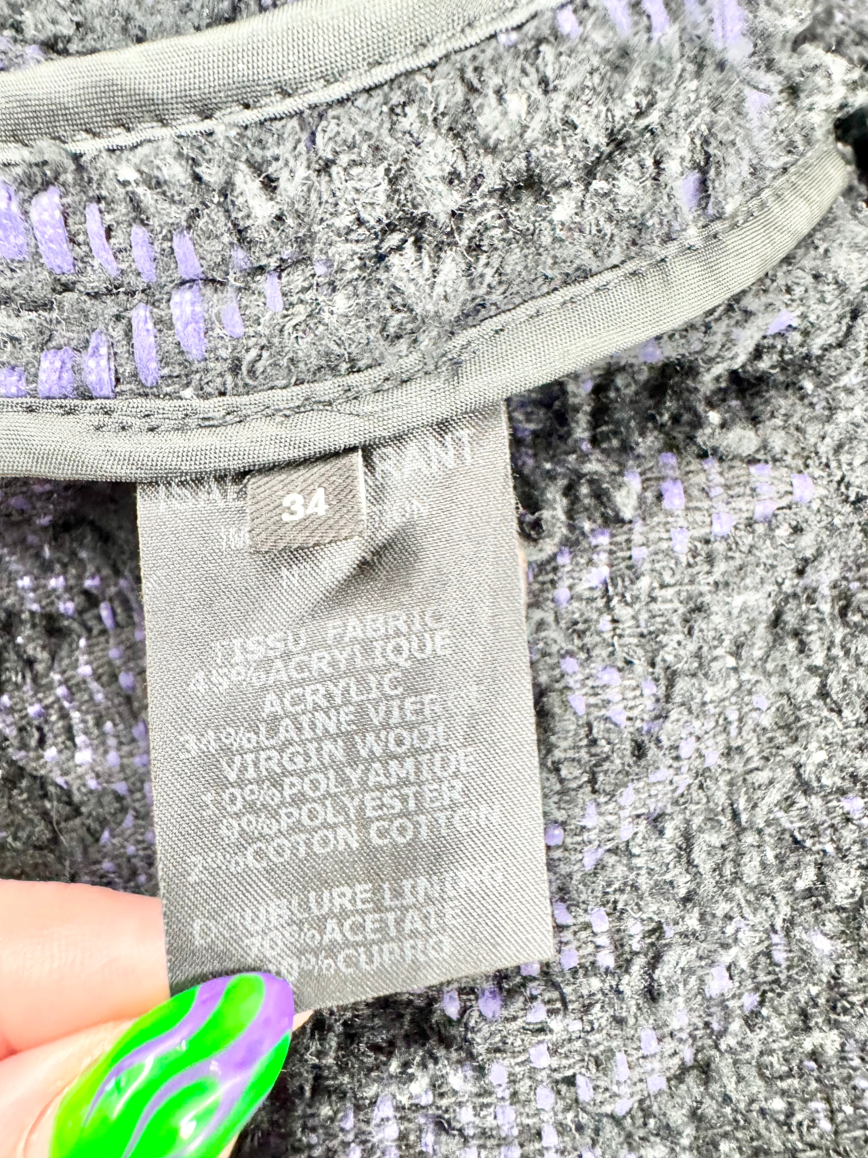 Isabel Marant Purple & Black Geometric Overcoat - AU12