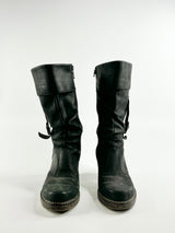 Neosens Black Buckle Heeled Calf Boots - EU40