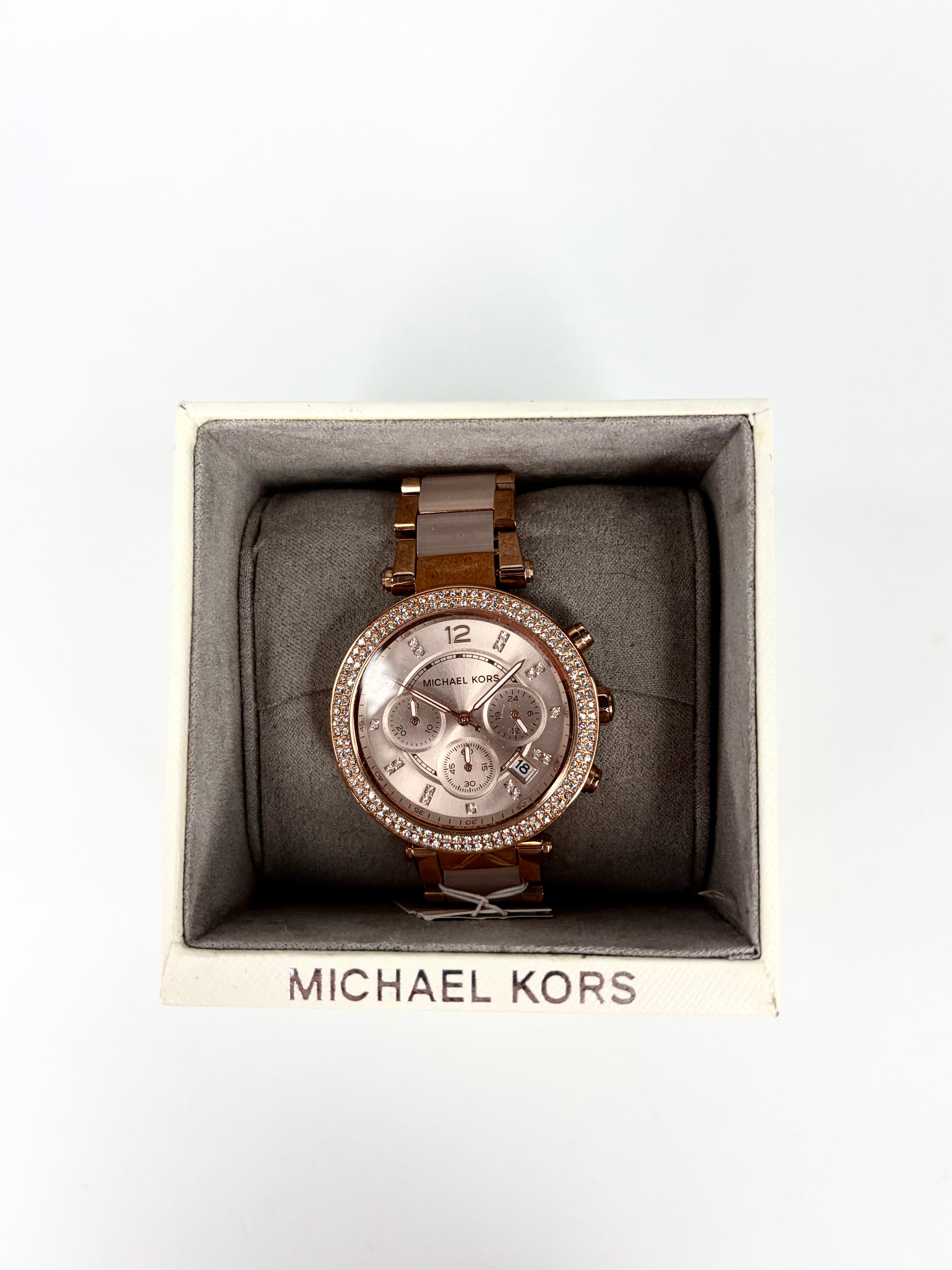 Michael Kors Rose Gold Toned 'Parker' Stainless Steel Chronograph Watch