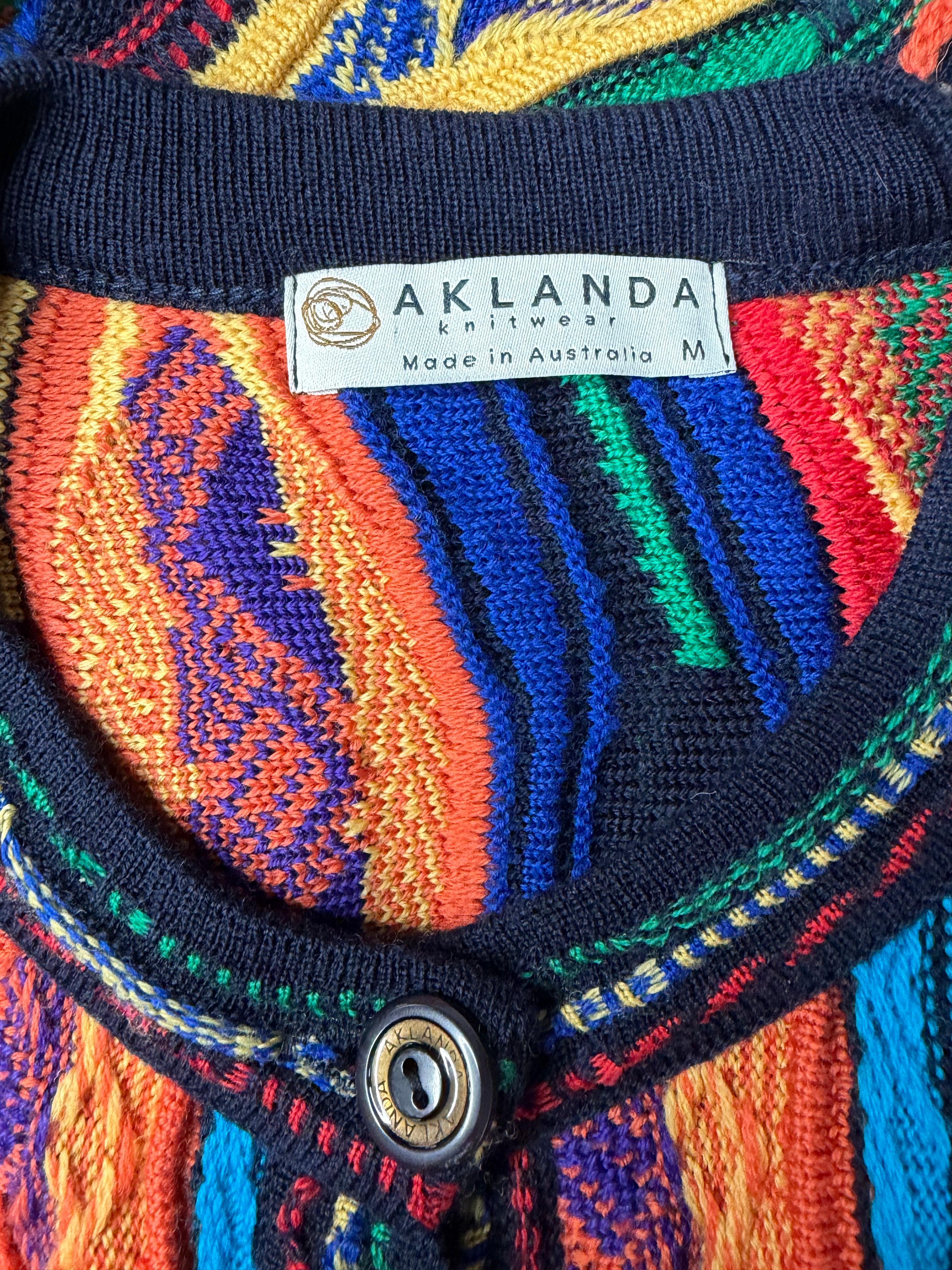 Aklanda Vintage Rainbow Textured Cardigan - M