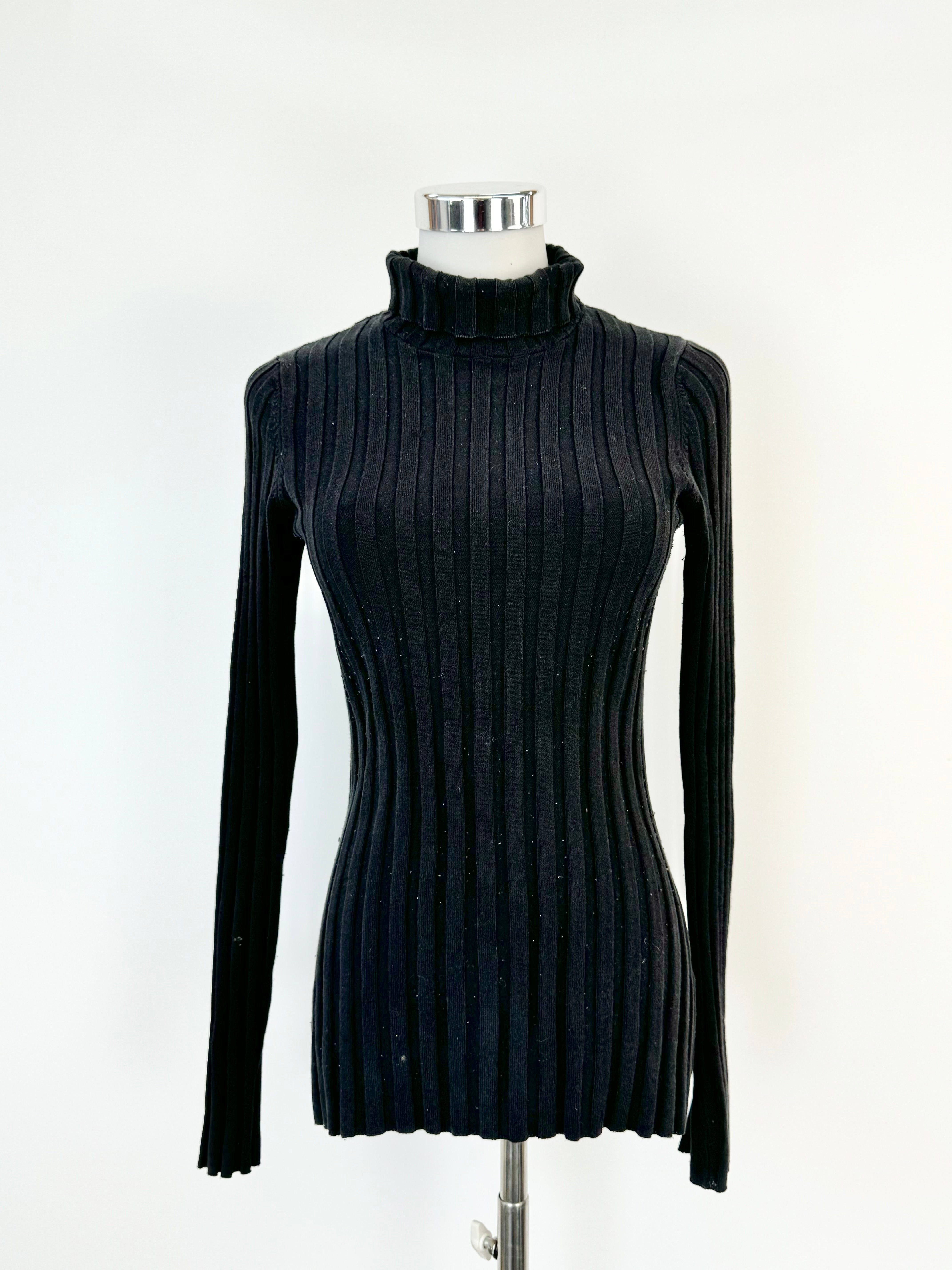 Aje Black Rib Knit Turtleneck - AU8/10