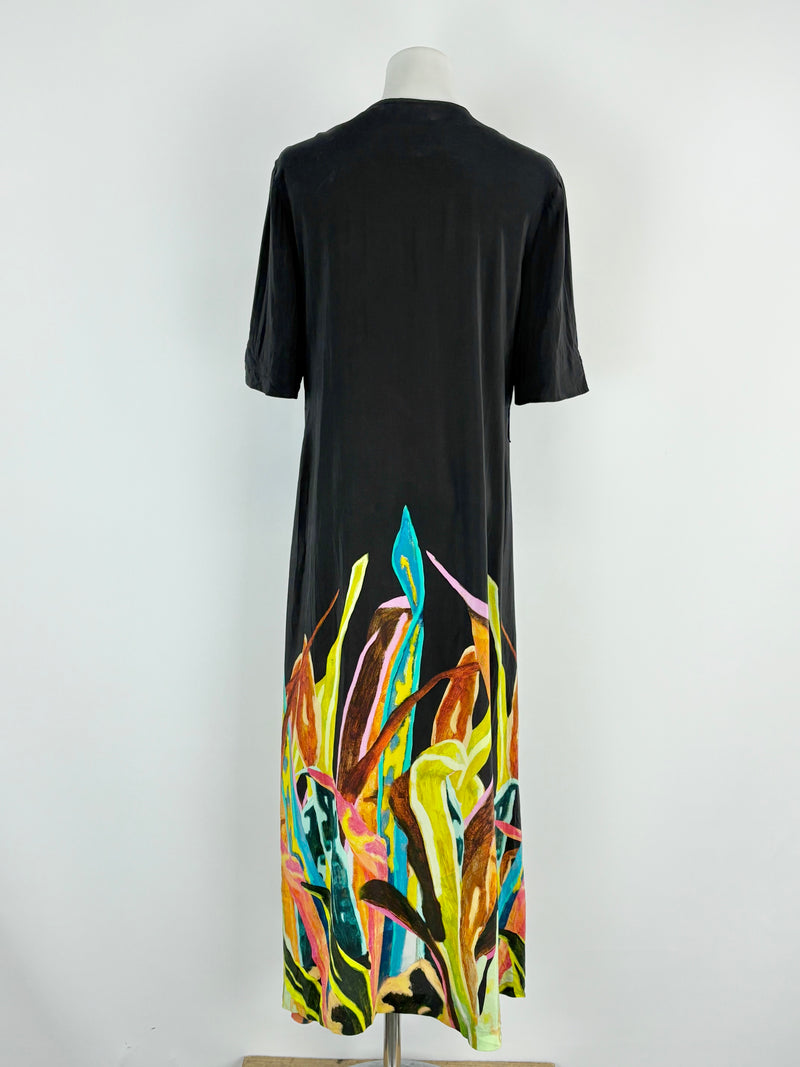 Gorman x Rebekah Callaghan Black Patterned Silk-Blend Tunic Dress - AU10