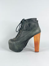 Jeffrey Campbell Havana Last Lita Black Leather Platforms - EU37