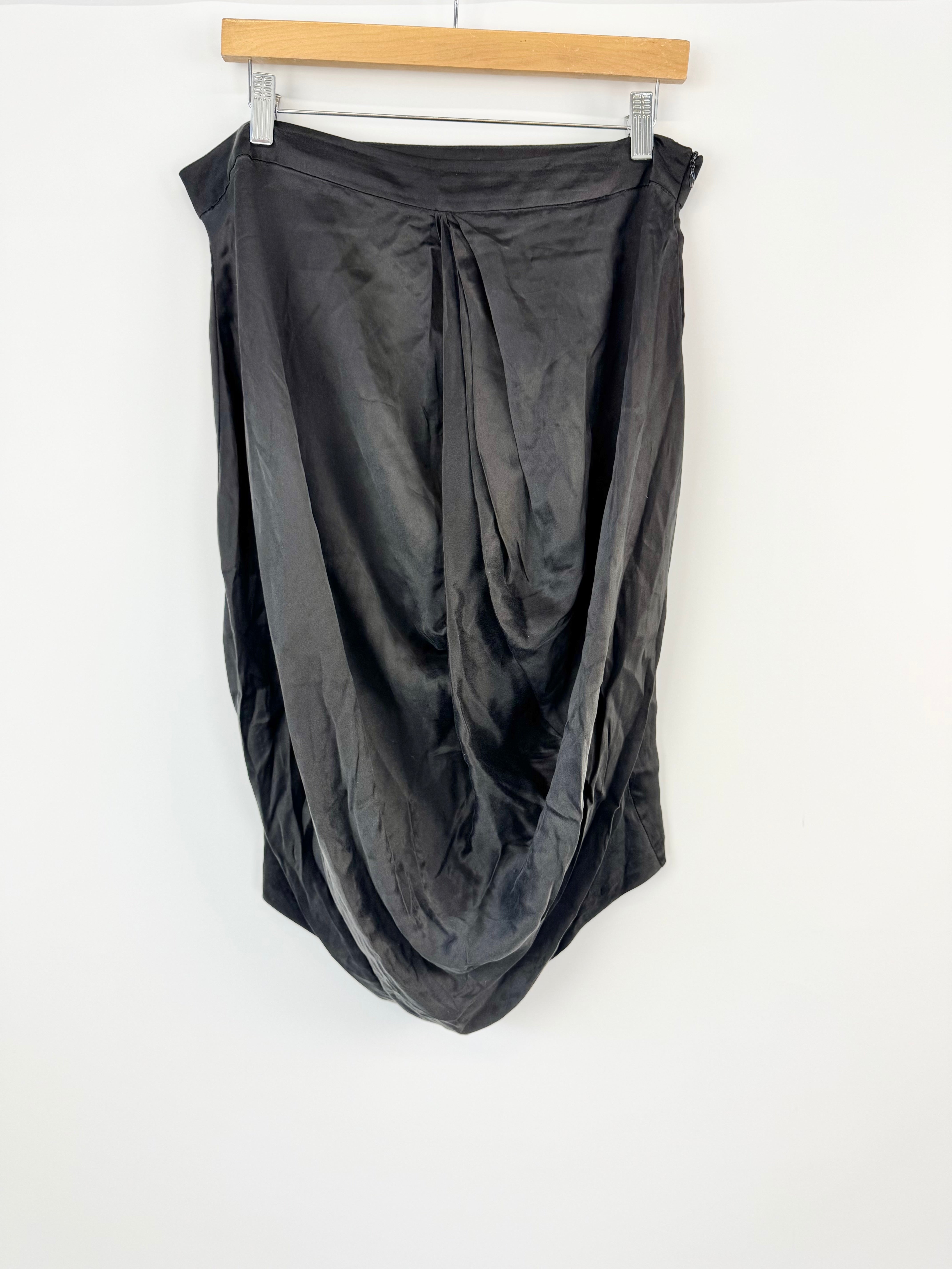Alpha60 Black Silk Skirt - AU10/12