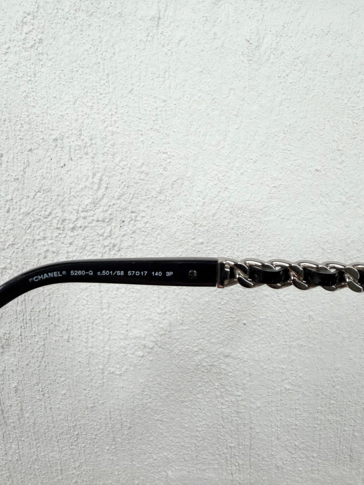 Chanel Black 5280-Polarised Chain Temple Squared Sunglasses