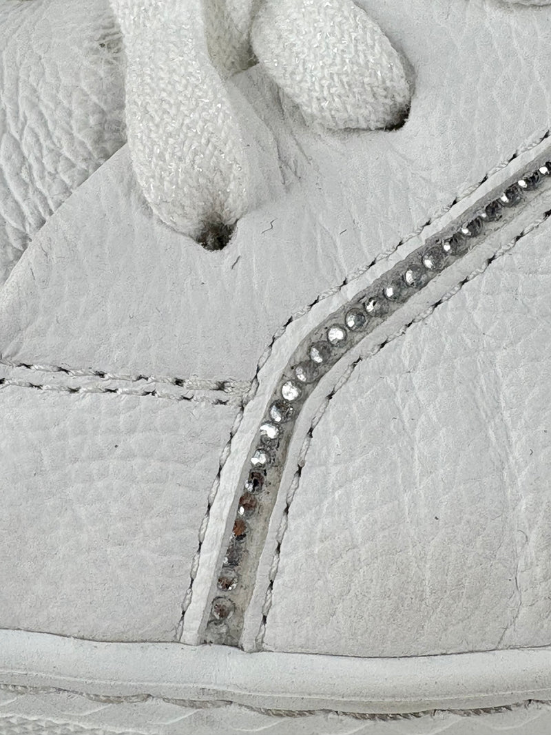 Paul Green White Leather Embellished Supersoft Sneakers - EU41.5