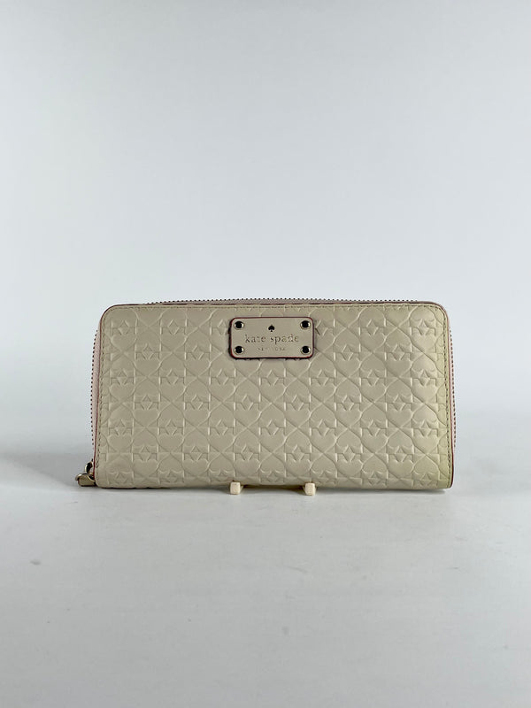 Kate Spade Beige Leather Embossed Wallet