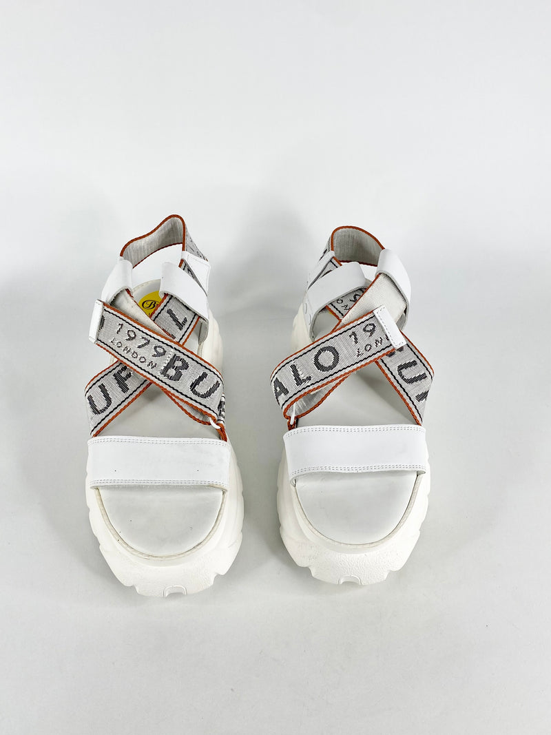 Buffalo London White Platform Sandals - EU40