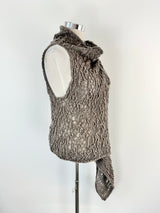 Sara Pacini Ash Grey Textured Knit Vest - AU8/10/12