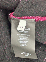 Balenciaga Raspberry Metallic-Glitter Asymmetric Sweater - AU6/8