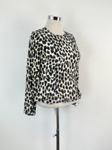 Grace Melbourne Silk Animal-Style Print Peplum Top - AU12