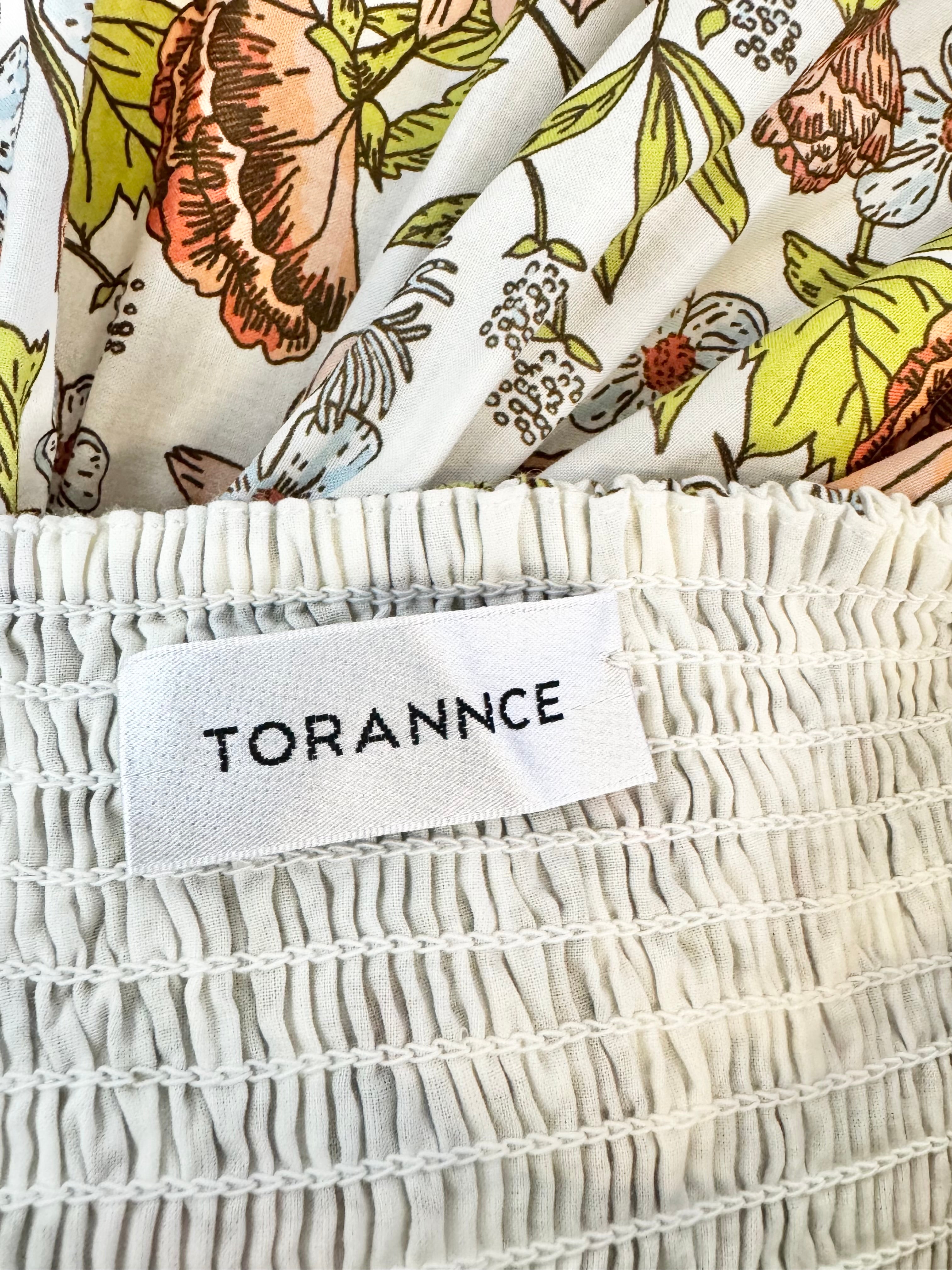 Torannce Retro Floral Patterned Shirred Summer Dress - AU8/10