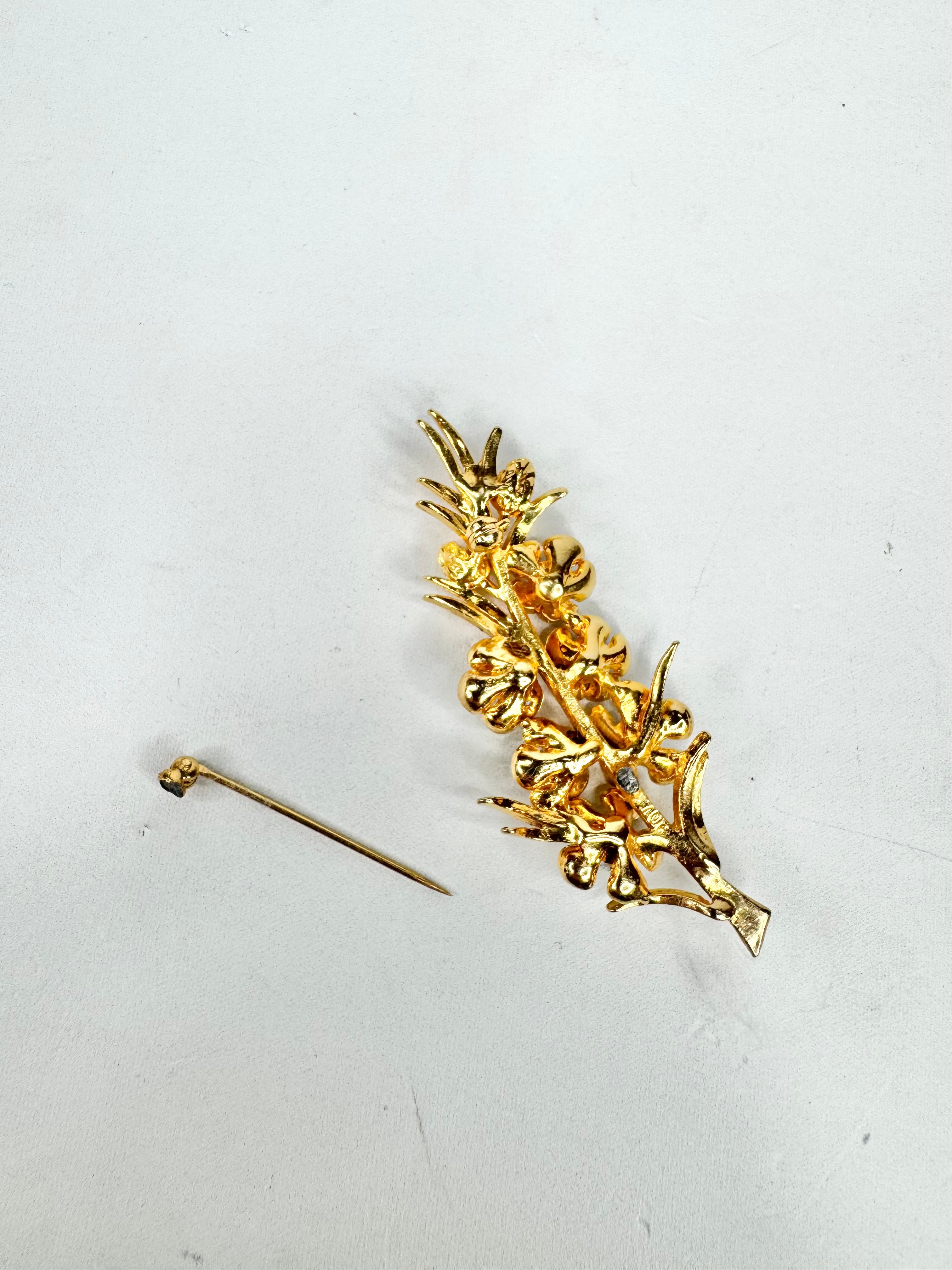 Vintage 50s Elizabeth Reimer Forest Flower Brooch & Clip on Earrings