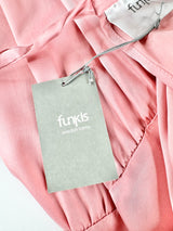 Funkis 'Maxine' Short Dusty Pink Satin Dress NWT - AU12