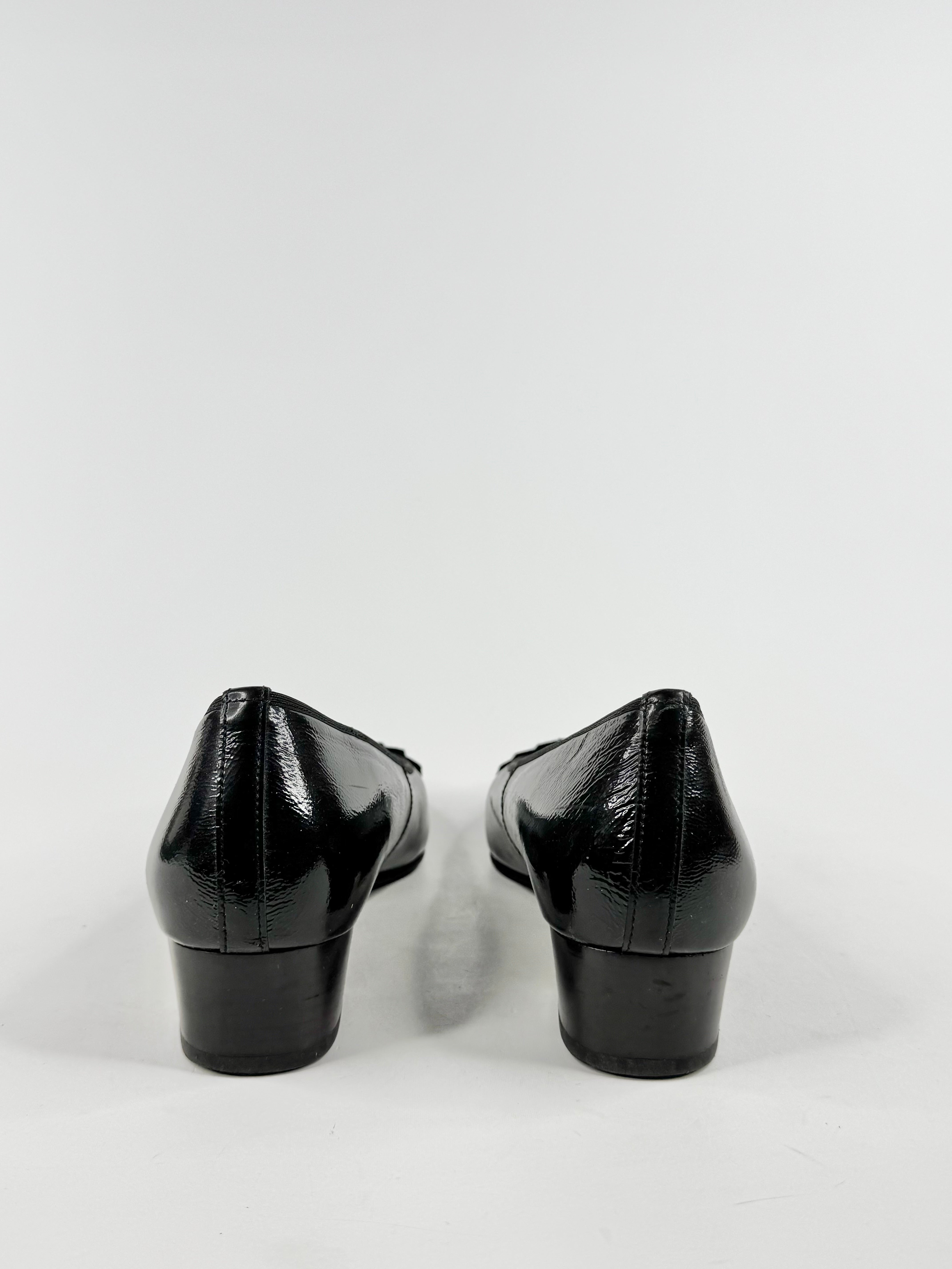 Hassia Black Patent Leather Block Heels - EU39