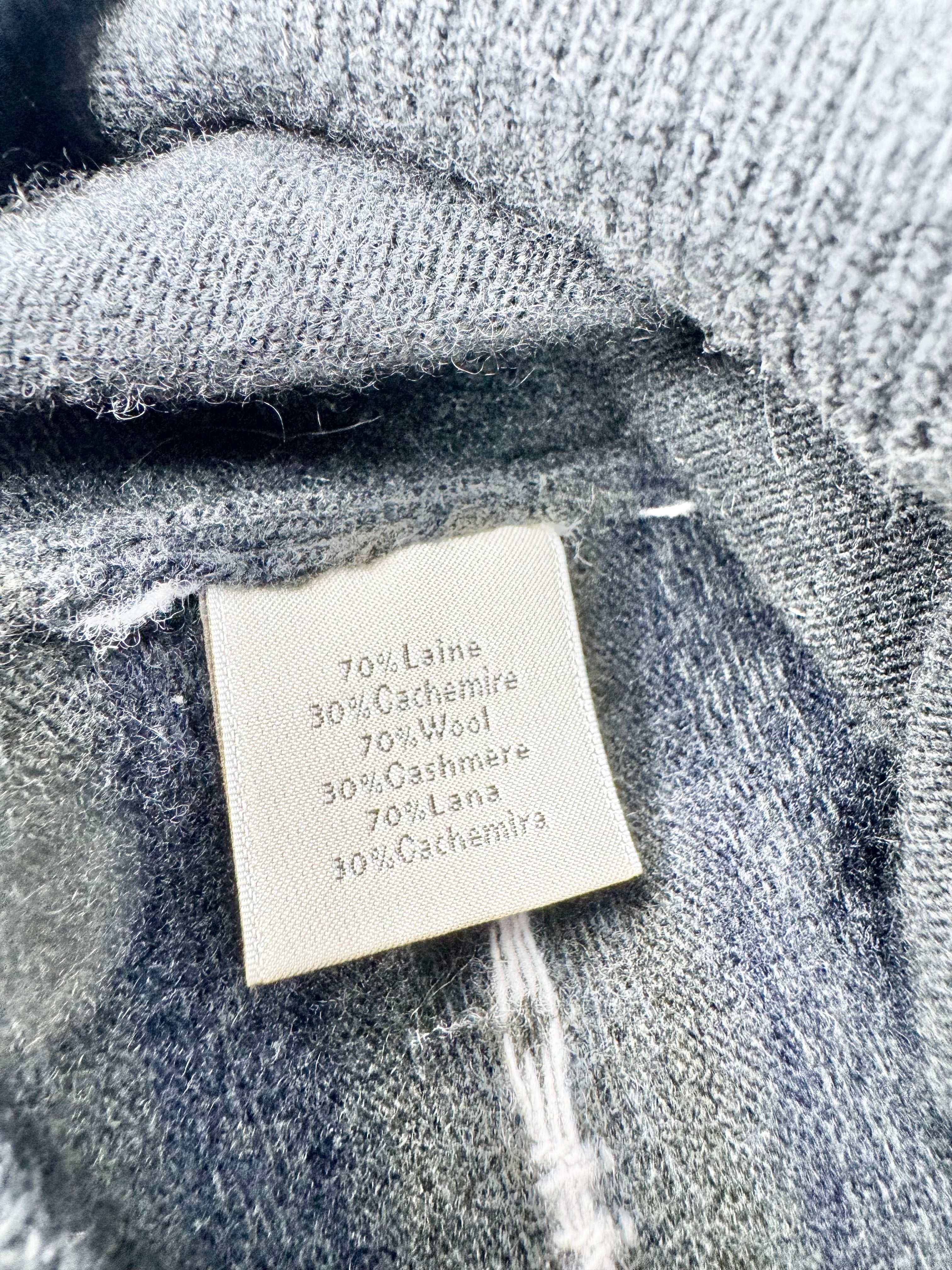 Hermès Black Dark Grey Patterned Wool & Cashmere Jumper -  AU12