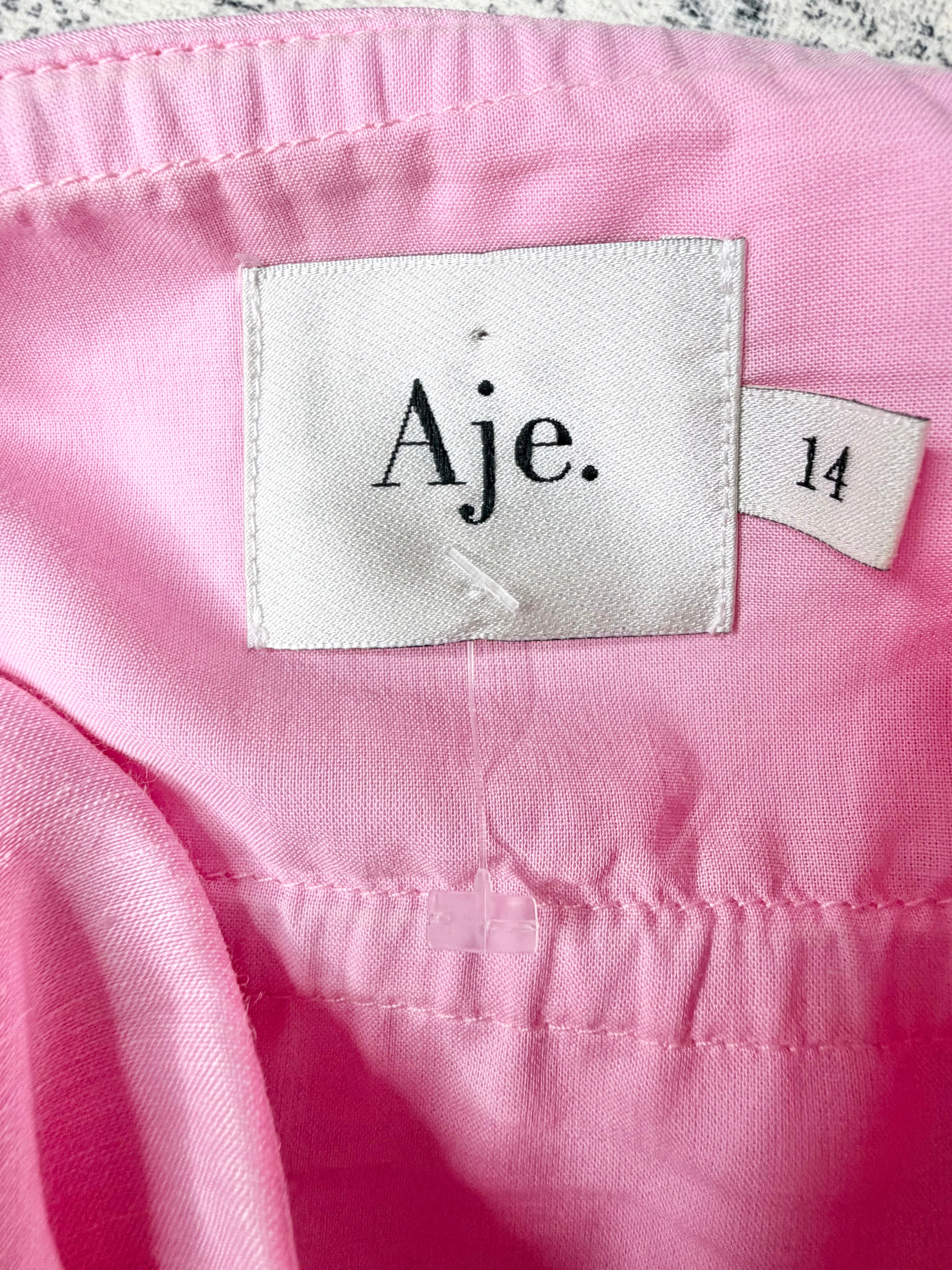 Aje Bubblegum Pink Ruched Midi Sundress - AU14