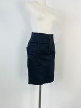 Helmut Lang Black Denim Midi Skirt - AU6/8