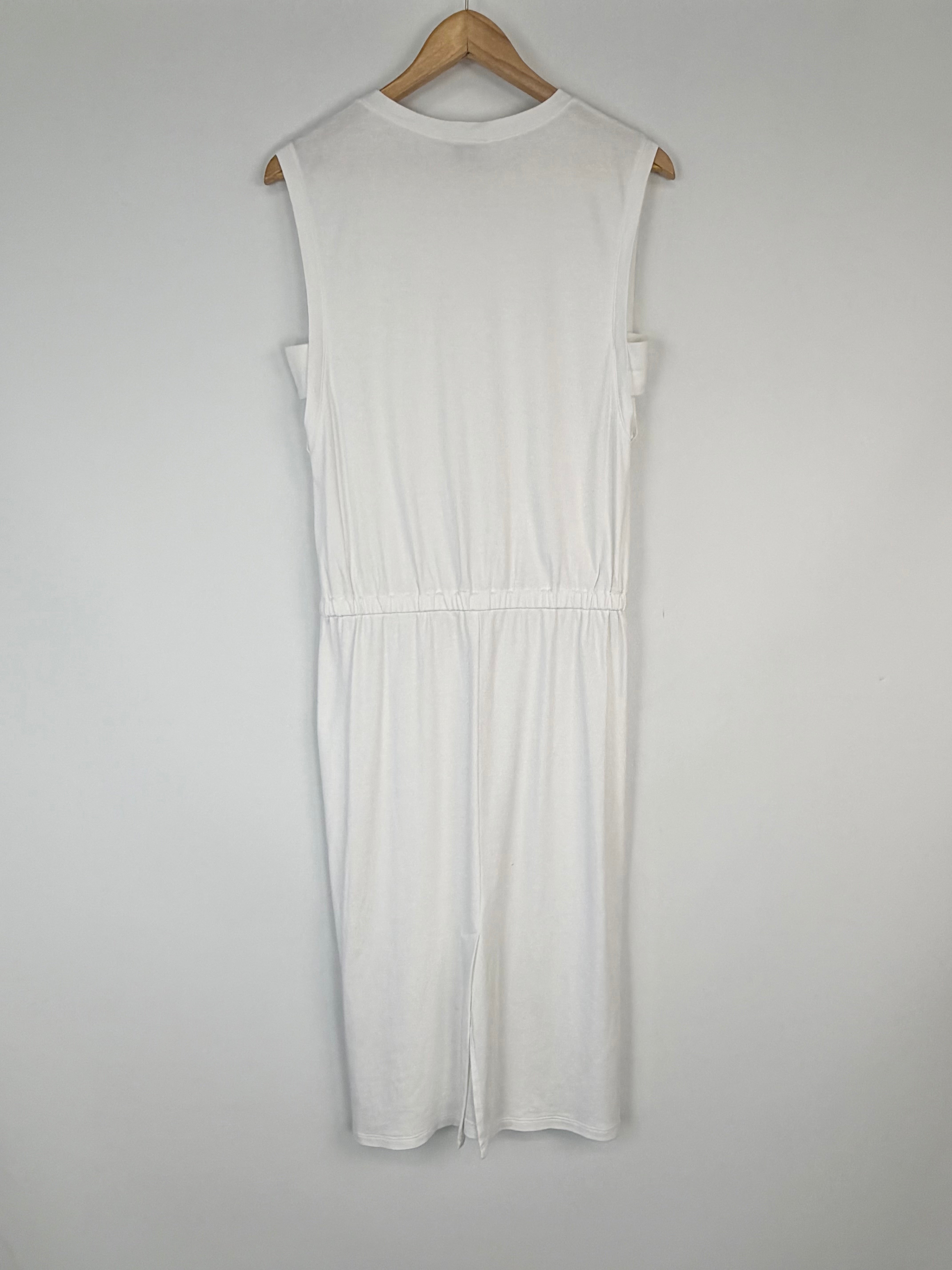 Theory White Cotton Jersey Sleeveless Dress - AU8/10