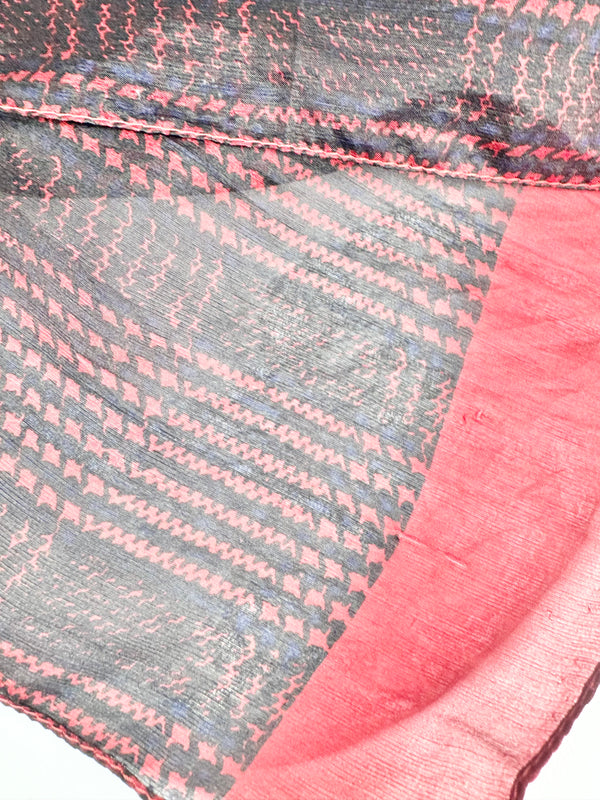 Galleries Layfayette Red & Black Silk Scarf NWT