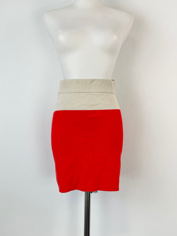 Armani Exchange Two-Tone Red & Beige Mini Skirt - AU8/10