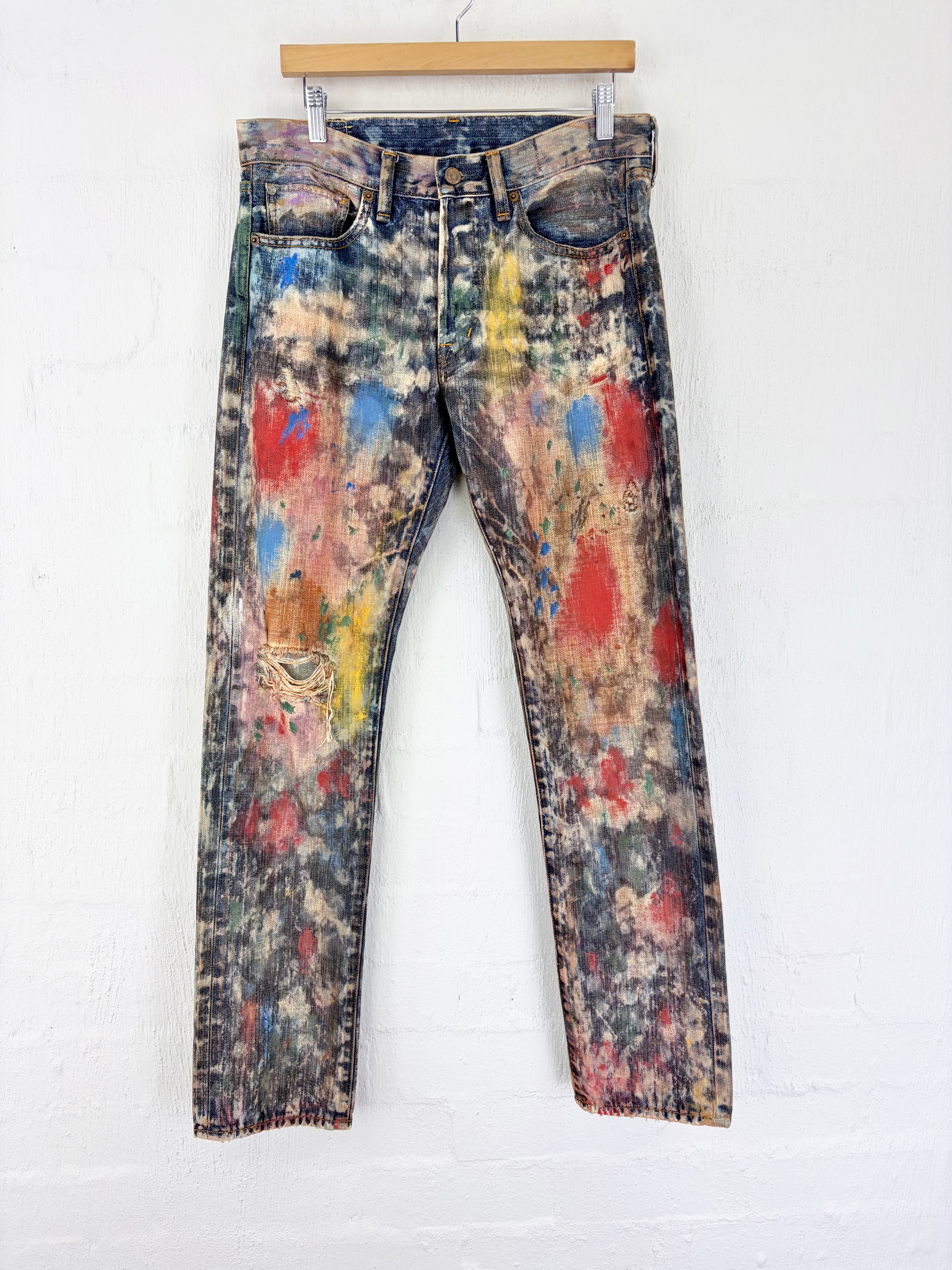Ralph Lauren Spray Paint Pattern Denim Jeans - 32