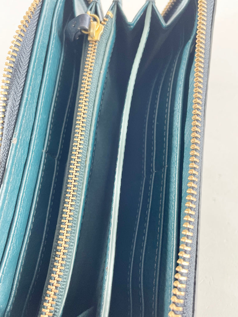 Fossil Navy Blue Leather 'Vibes' Wristlet