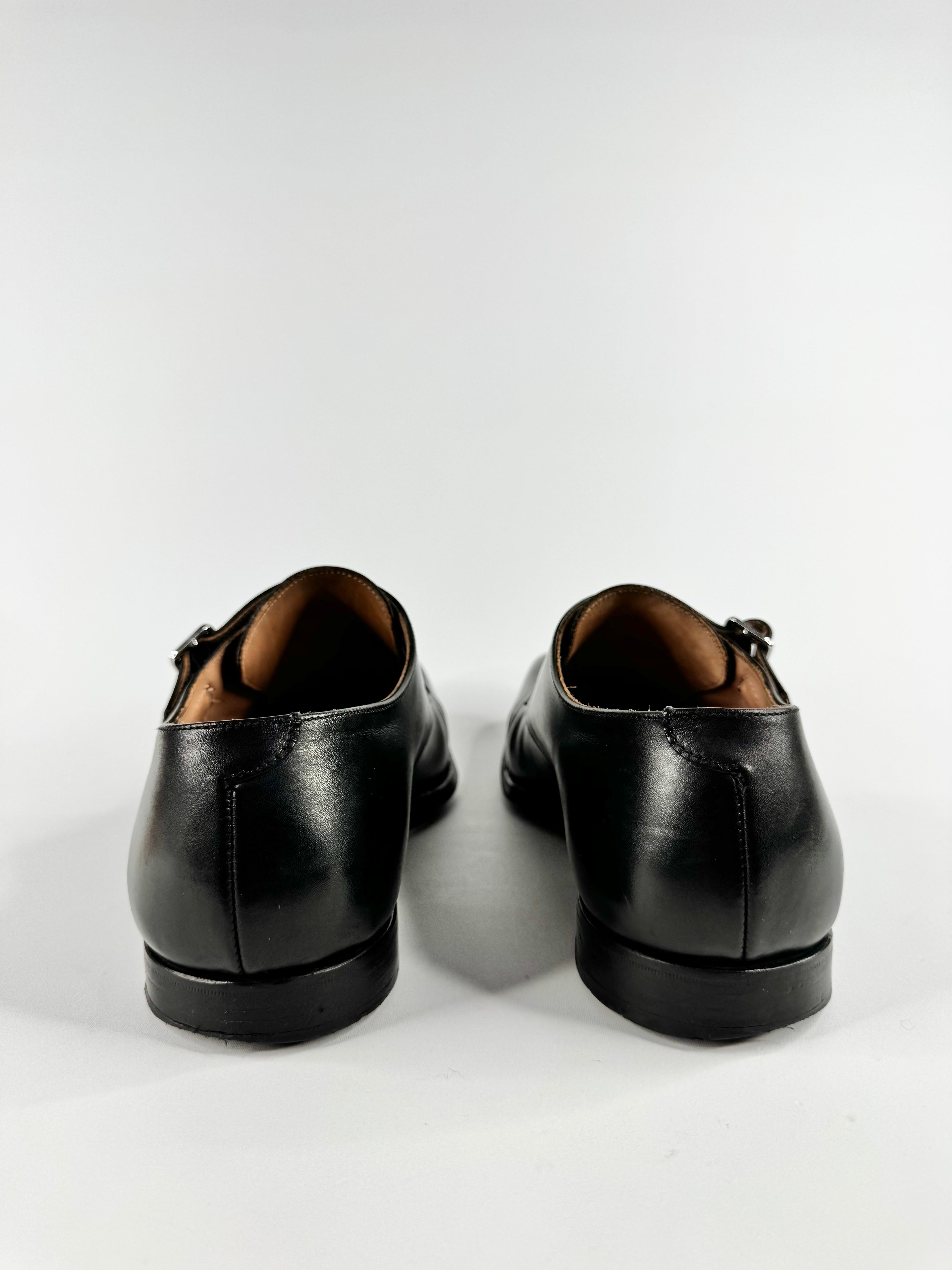Crockett & Jones Black Monk Strap Leather Dress Shoes - EU45