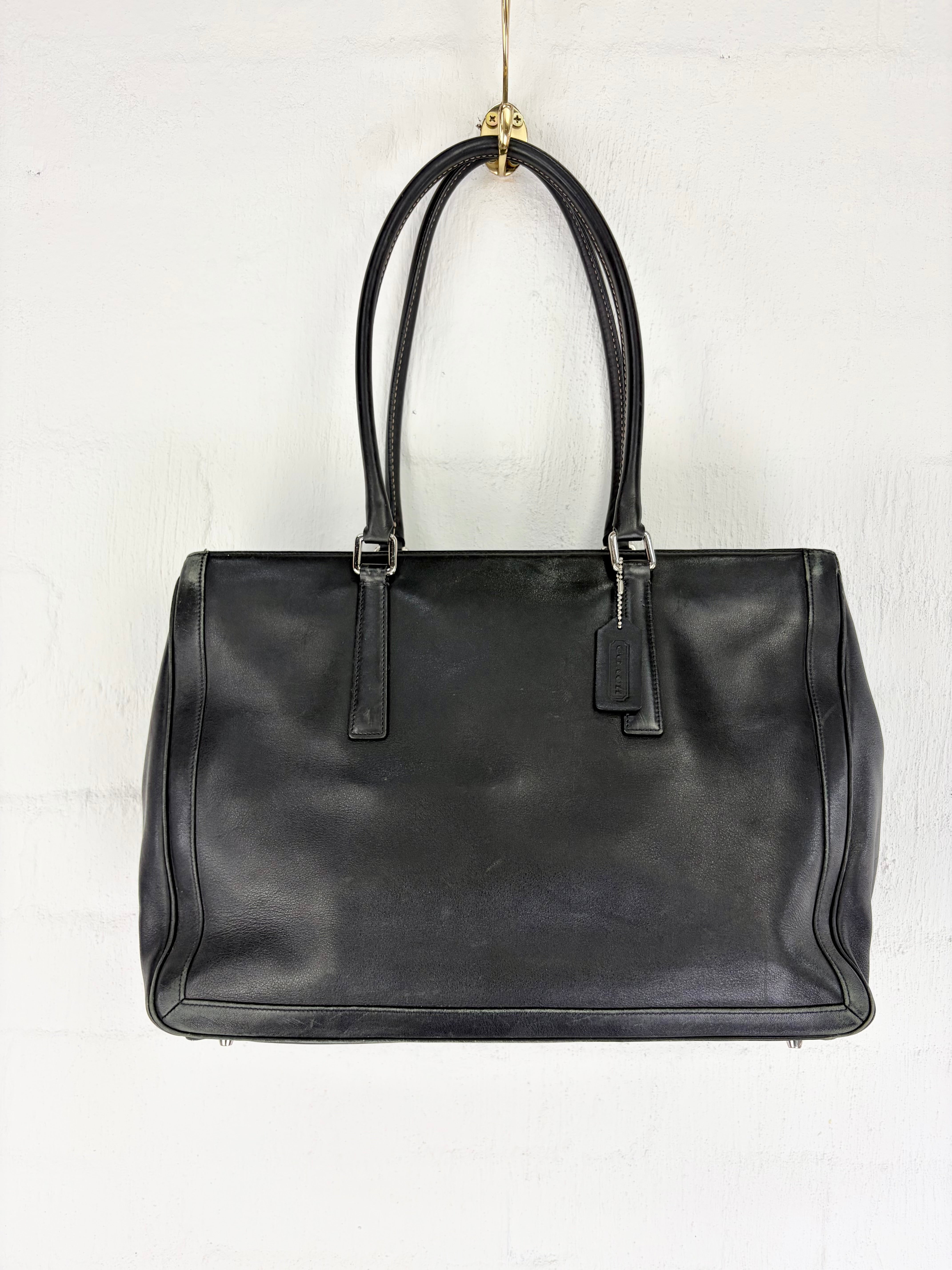 Vintage Coach Black Tote Shoulder Bag