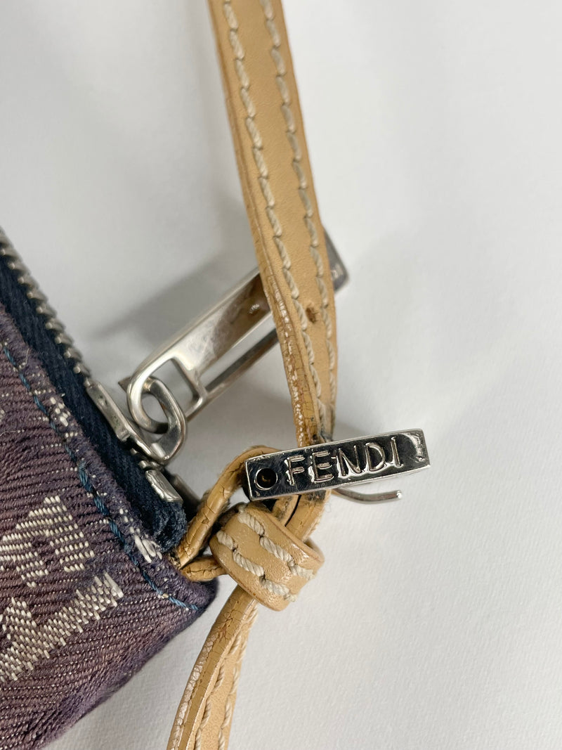 Fendi Zucchino Monogrammed Denim Mini Bag