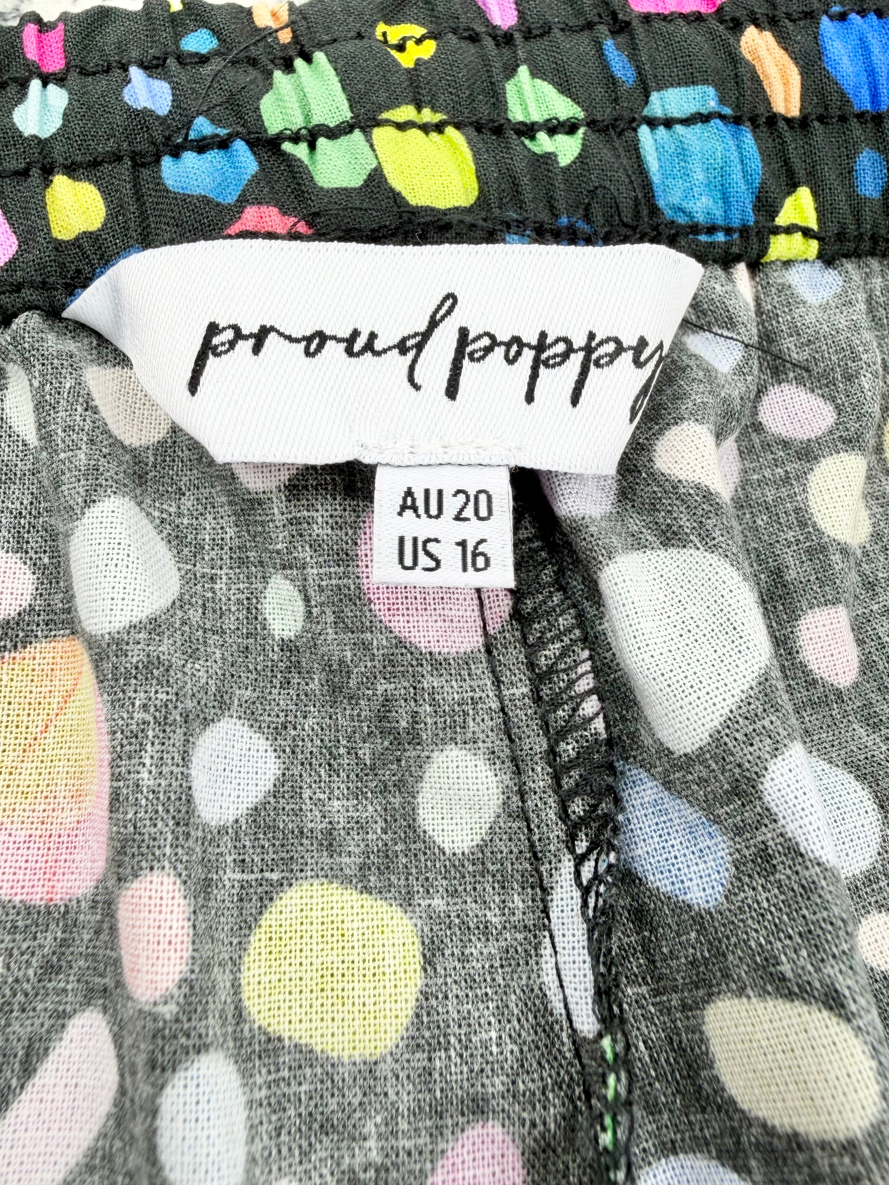 Proud Poppy Black & Multicolour 'Audrey, Pebble' Scrubs NWT - AU20