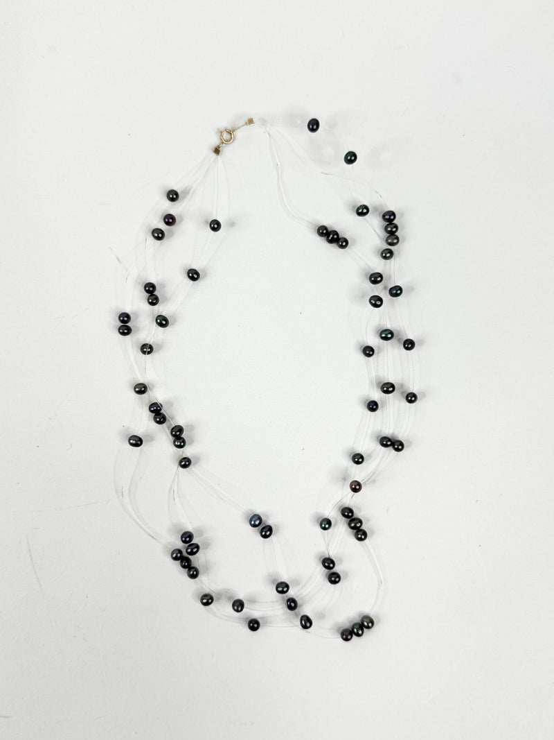 Dyed Purple Pearl Necklace with 14ct Clasp