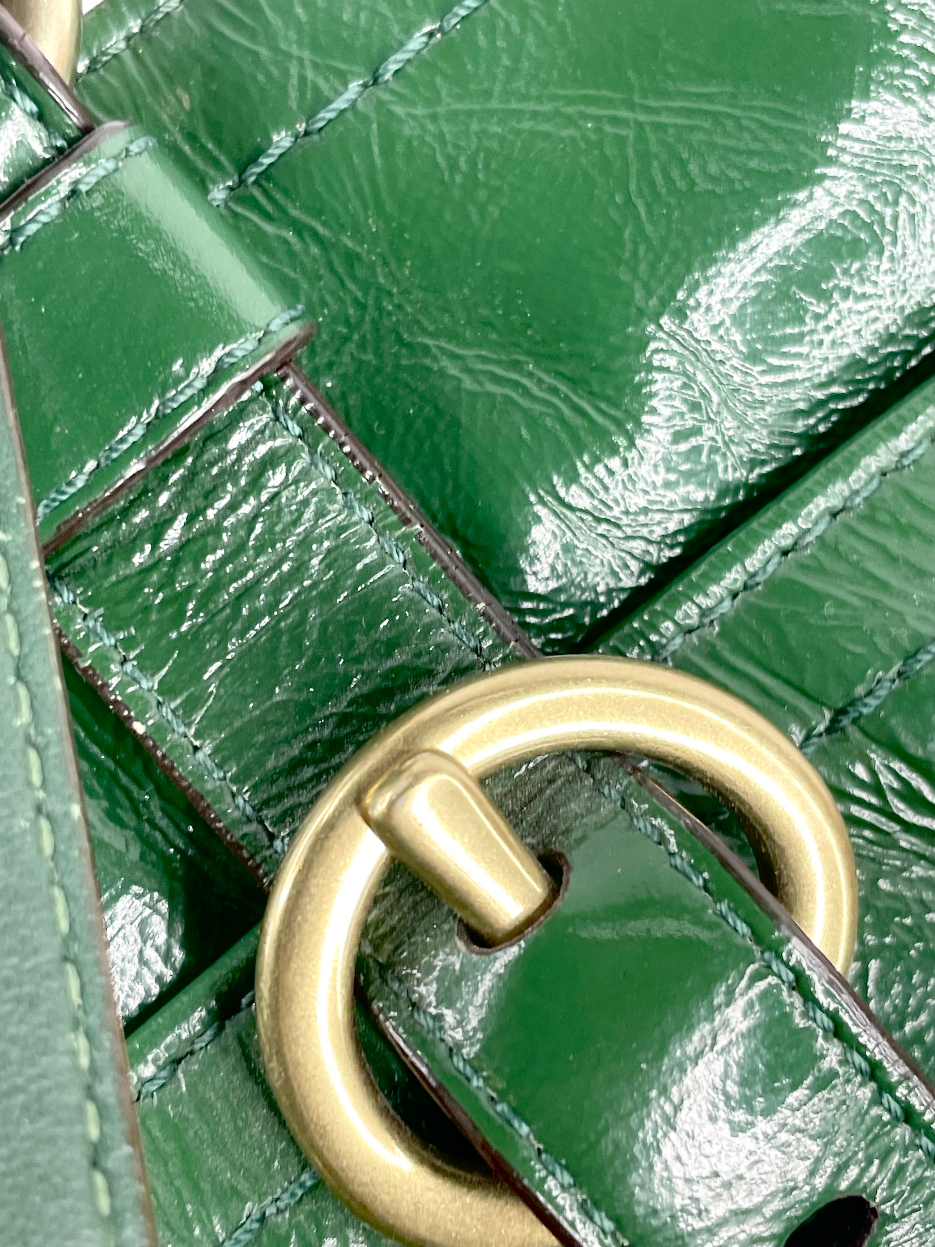 Coach Patent Green Leather Chelsea Shoulder Bag