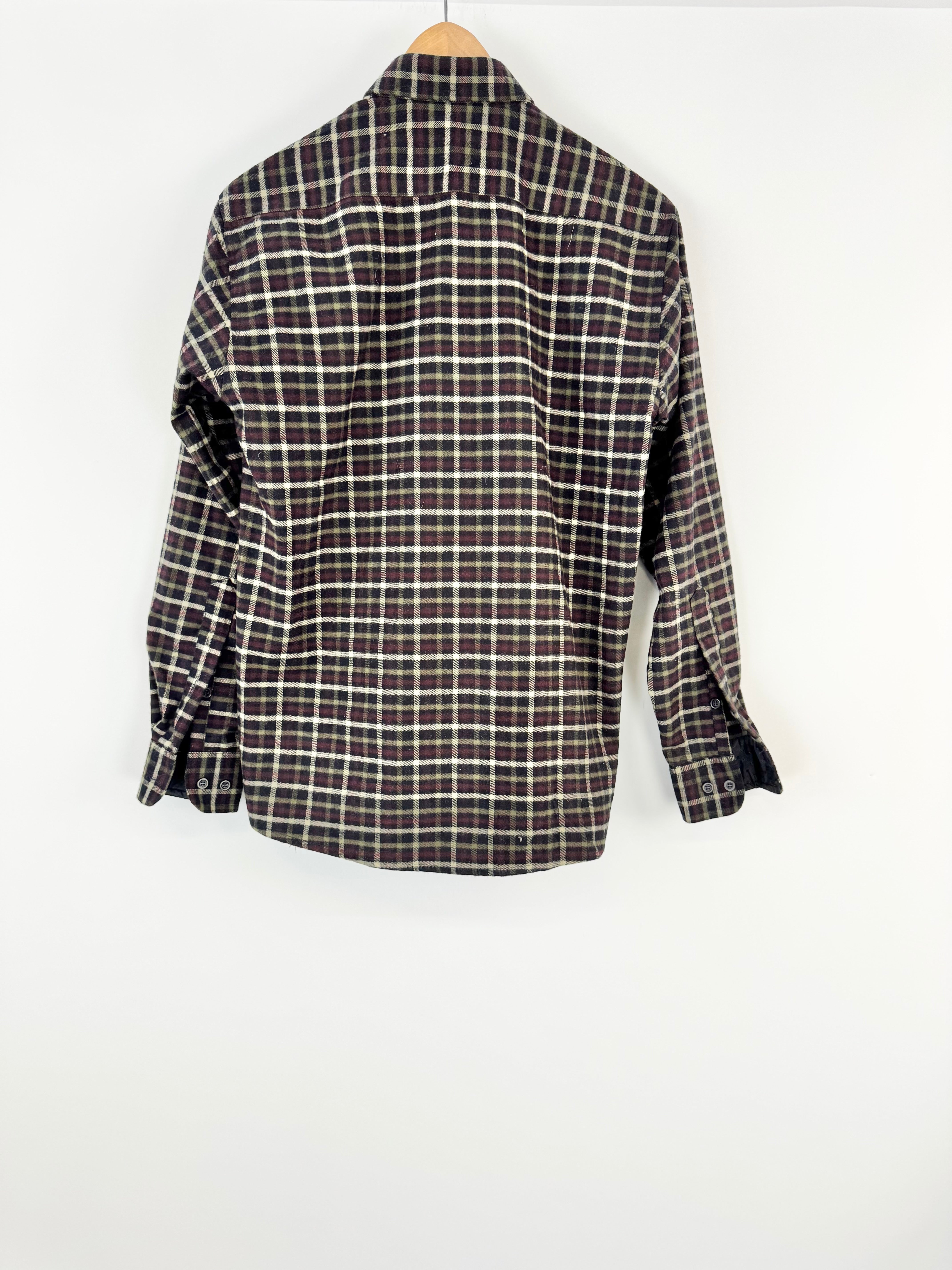 Paul Smith Black, Green, Cream & Red Plaid Wool Shirt - M