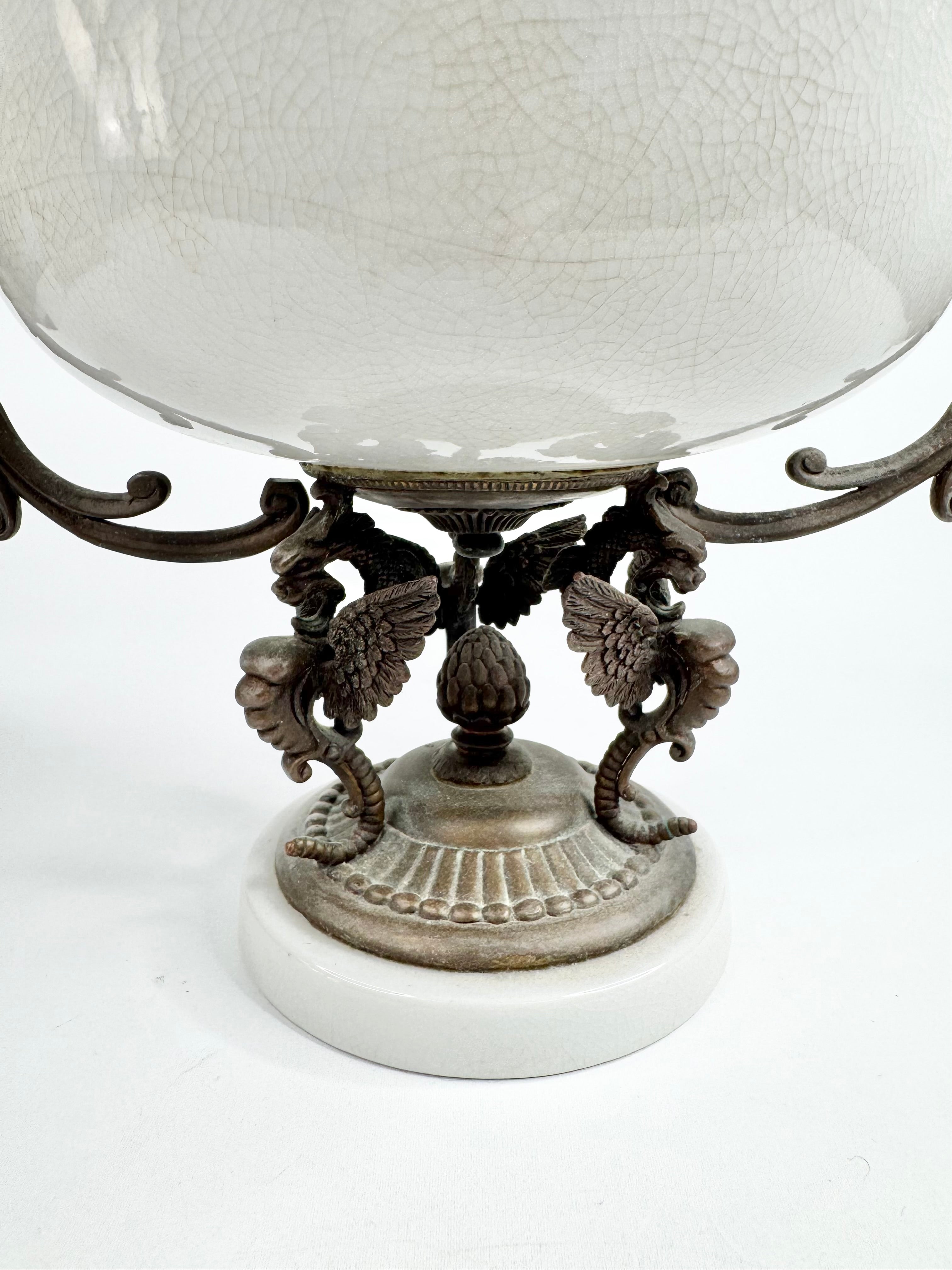 Vintage R.M. Hall Pty Ltd Crackle Glaze Centrepiece Bowl