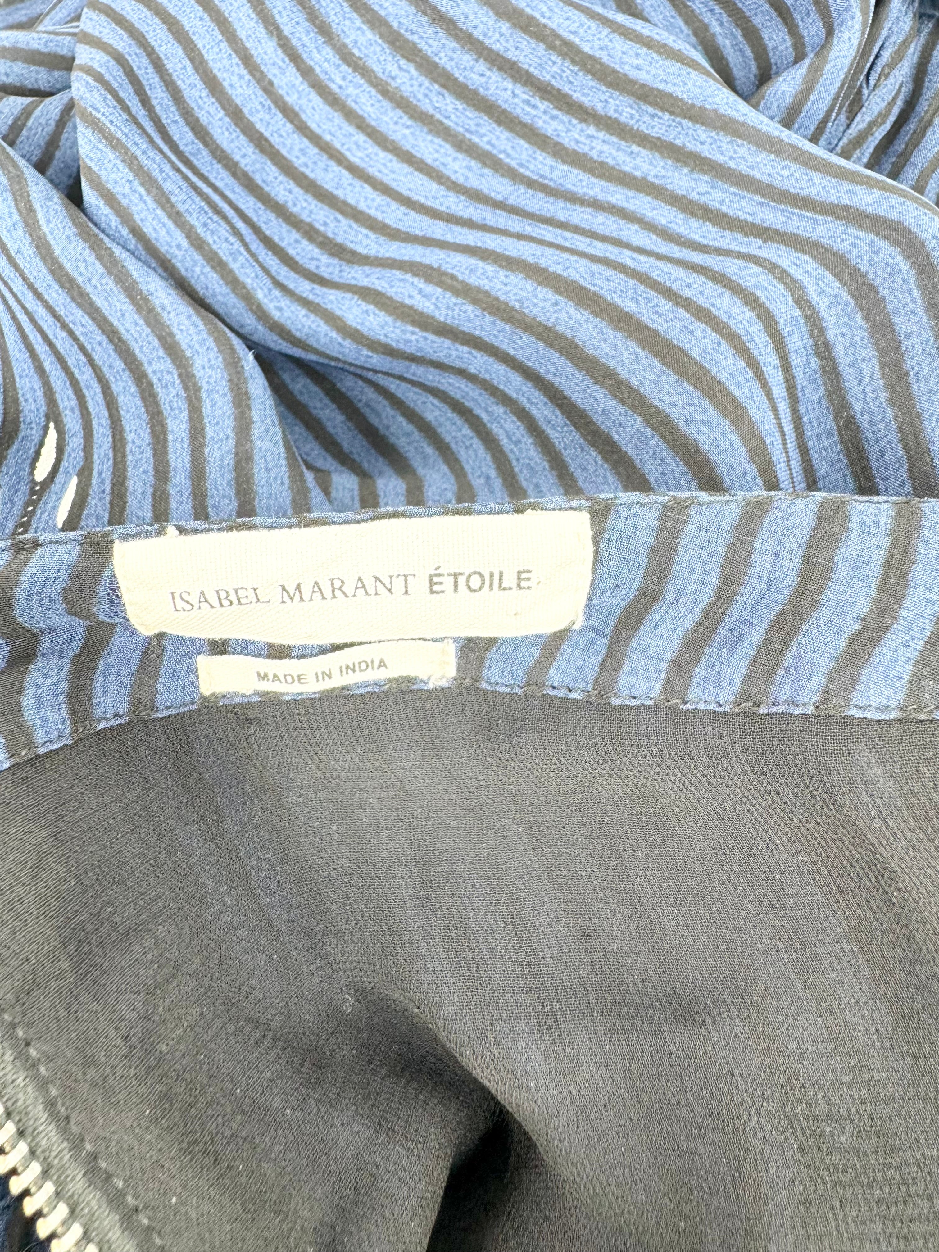 Isabel Marant Étoile Blue & Black Striped Semi Sheer Skirt - AU10