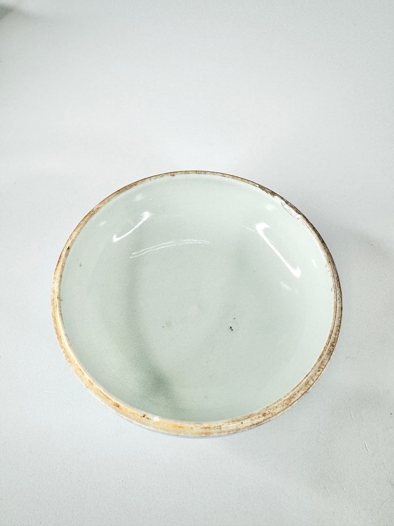 Antique 'Double Happiness' Small Blue & White Porcelain Lidded Dish