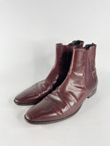 Doucal's Burgundy Leather Chelsea Boots - EU44