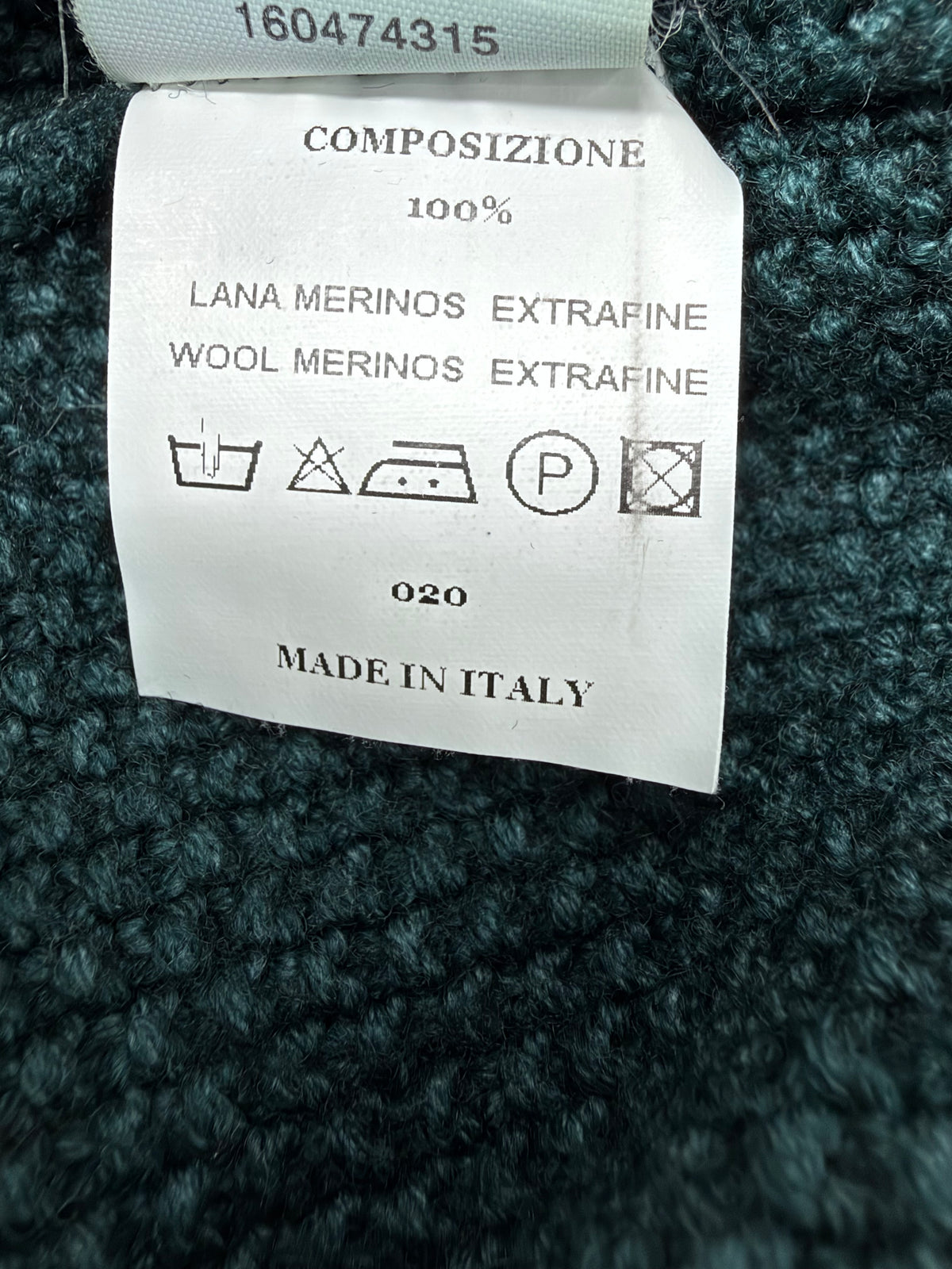 Ferrante Pine Green Wool Fisherman Sweater - S