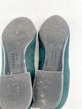 Hassia Forest Green Suede 'Bologna' Flats - EU39