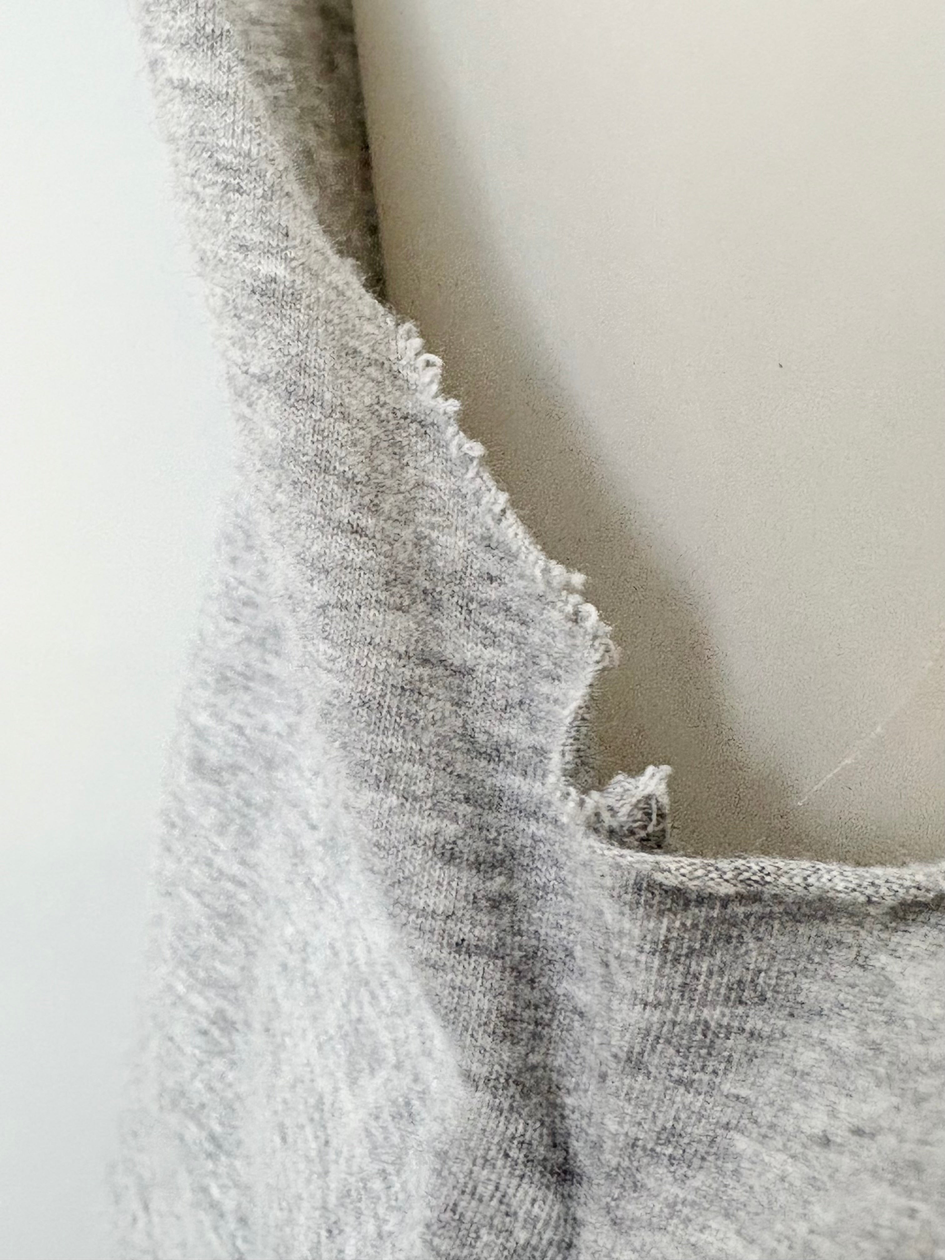 McQ Alexander McQueen Cloud Grey Melange Eyelet Tank Dress - AU10