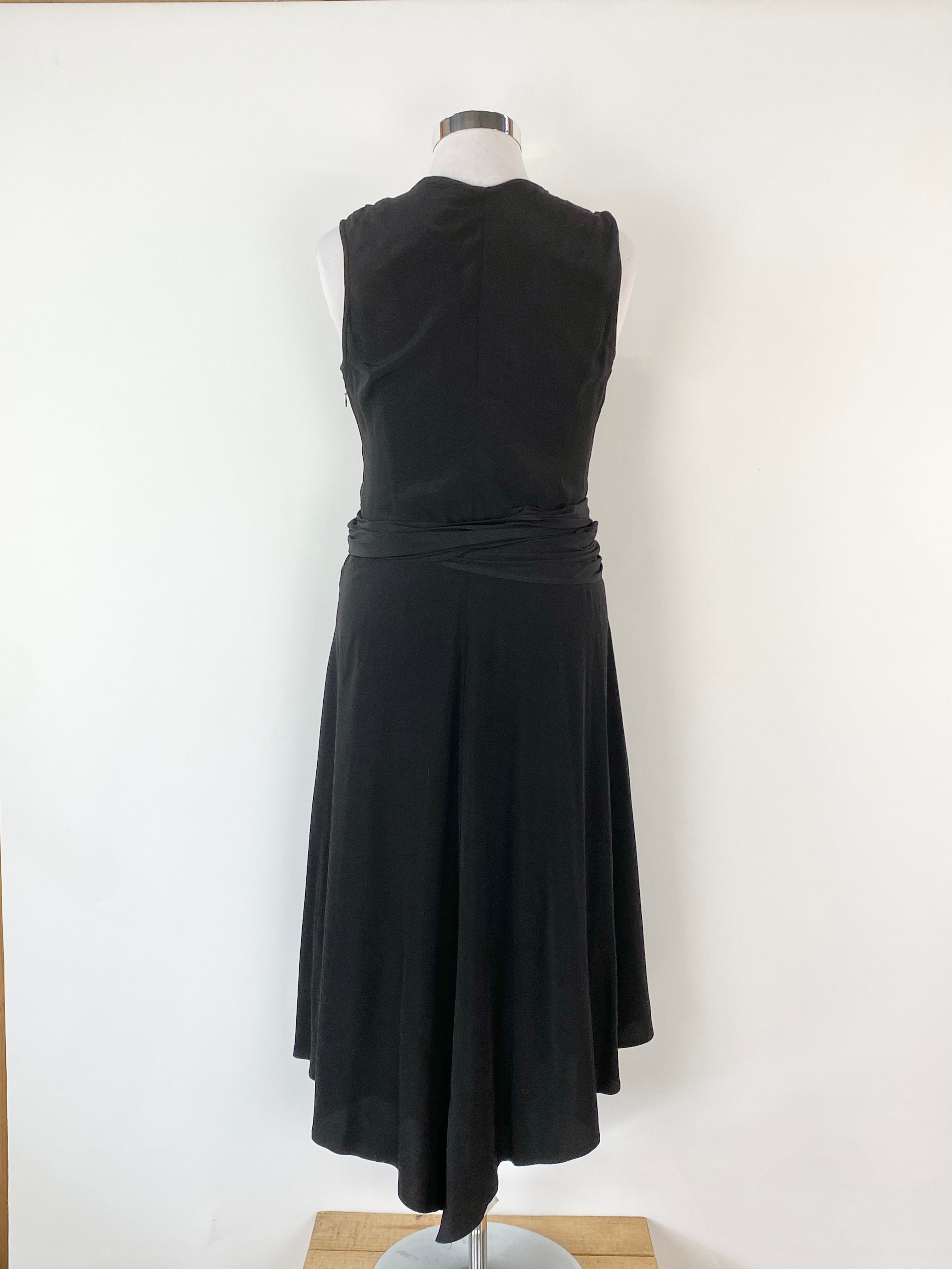Willow Black Asymmetrical Maxi Dress - AU12