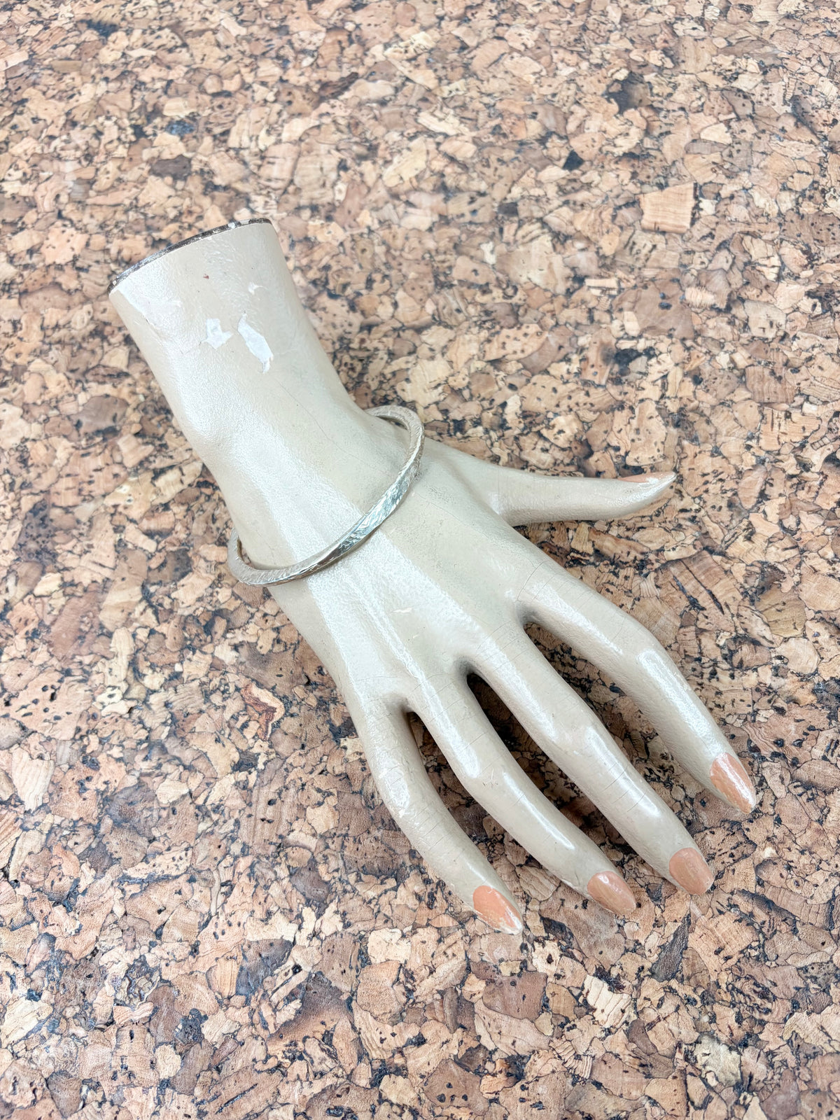 Vintage Hammered Silver Bangle