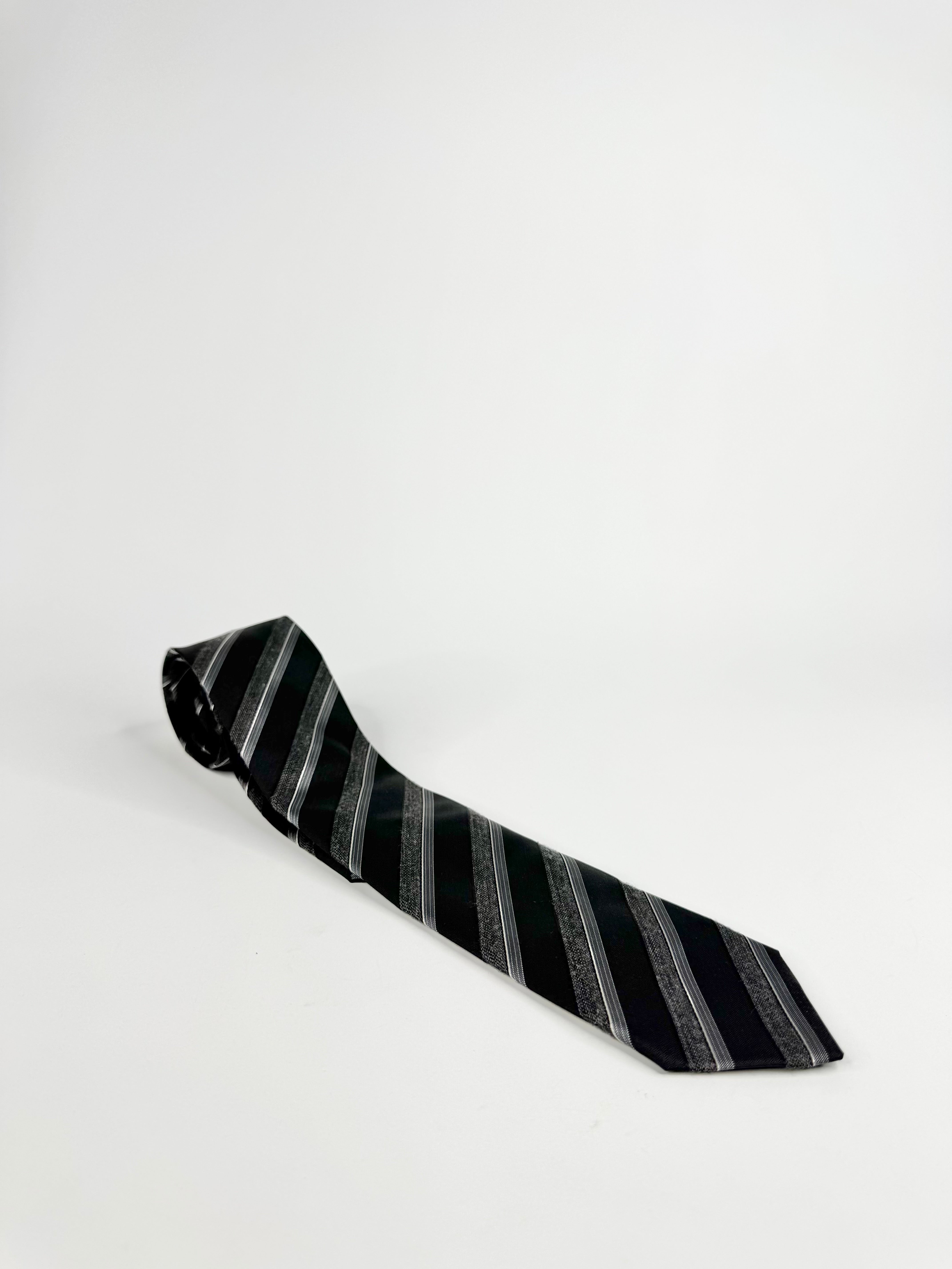 Godwin Charli Grey and Black Stripped Tie