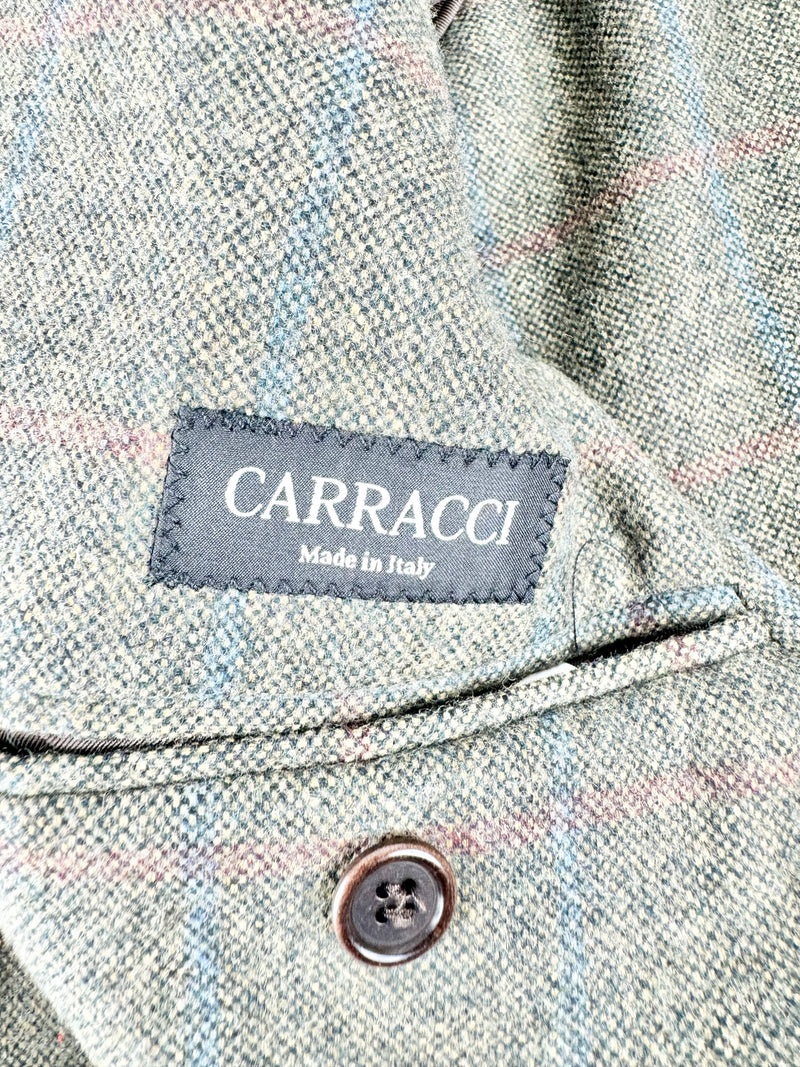 Carracci Green & Blue Plaid Wool Blazer - 50