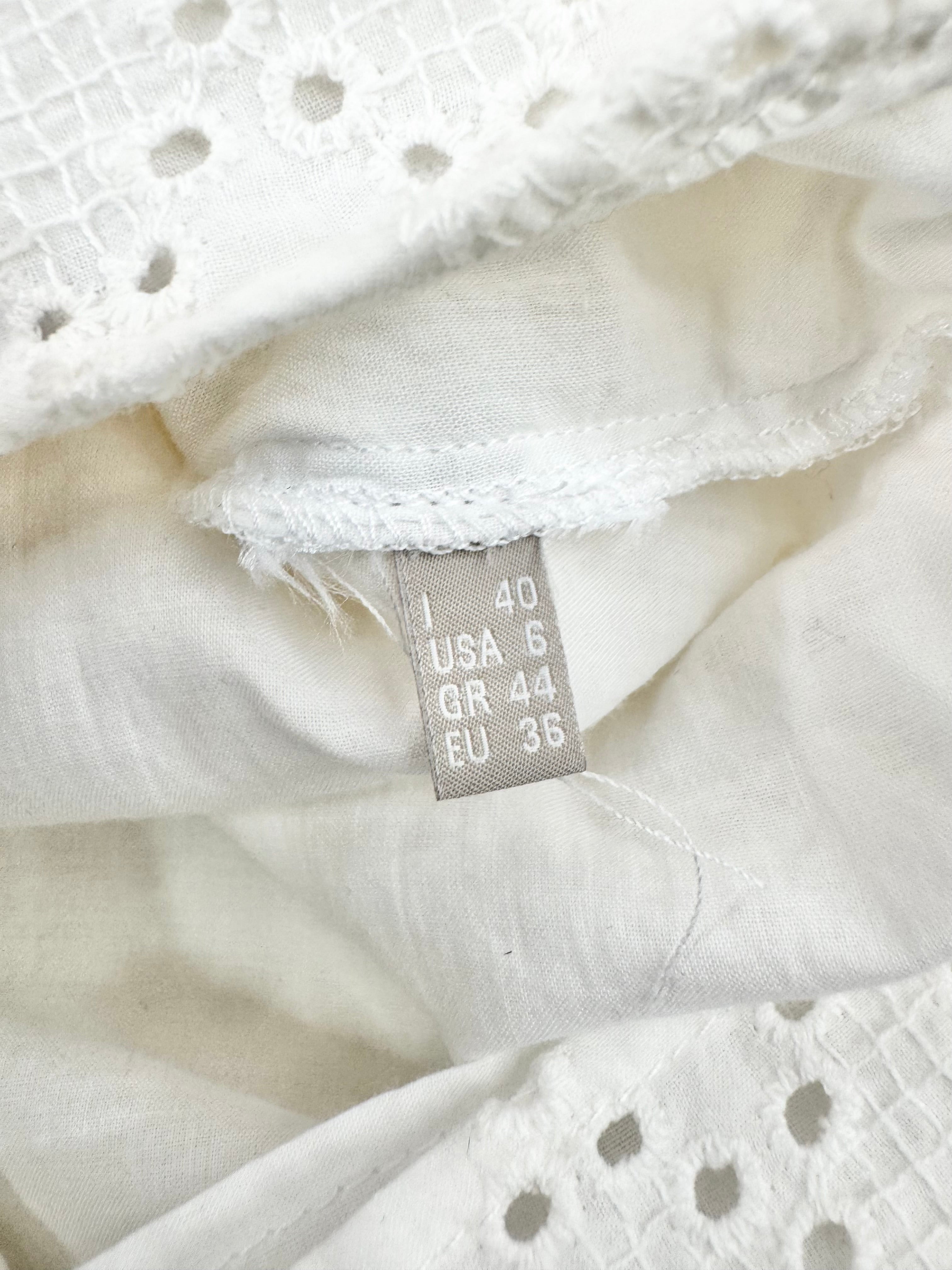 Stefanel White Lace Sleeveless Shift Dress - AU10