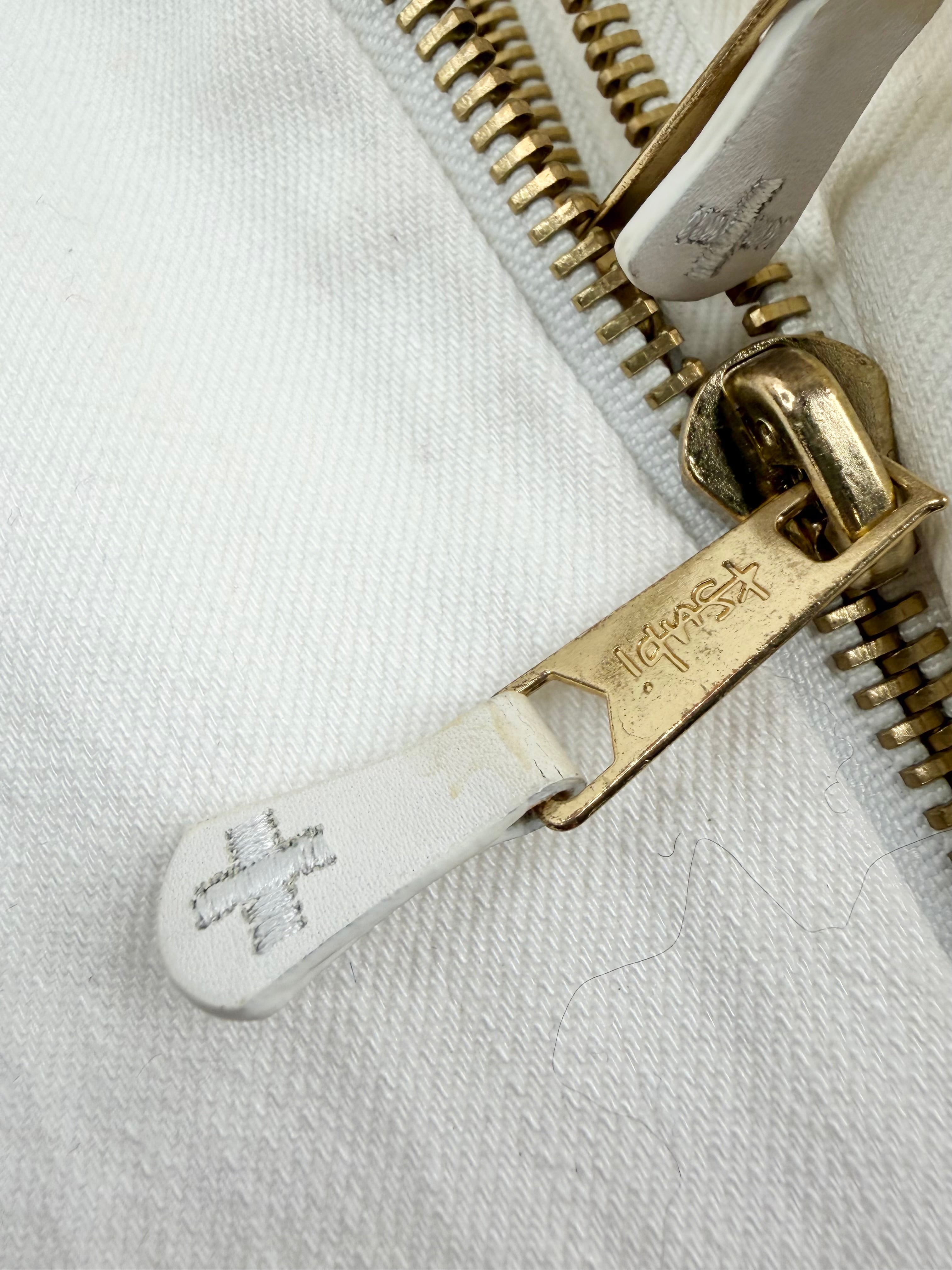 Ksubi Slimline Long White Denim Coat - M