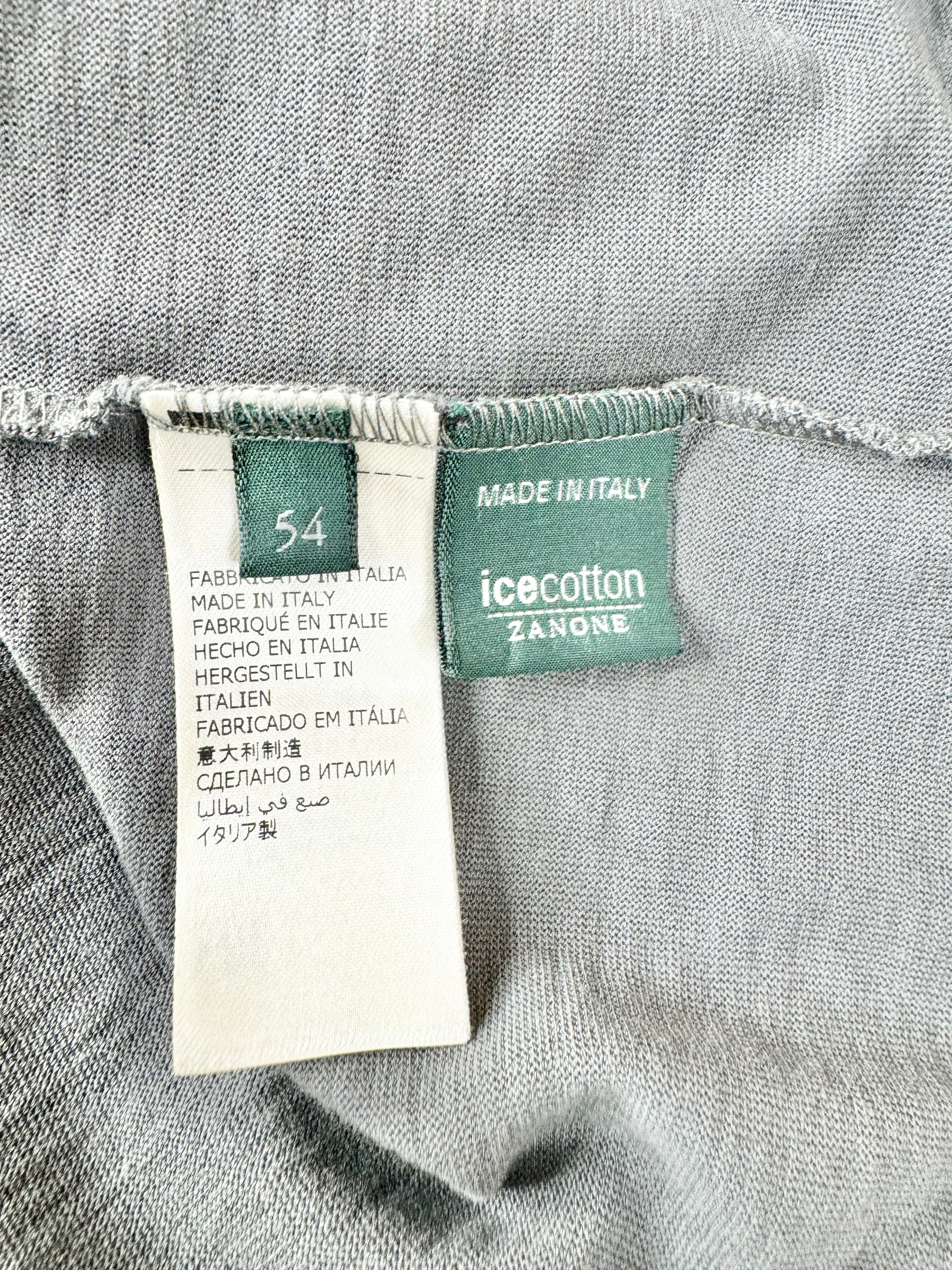 Zanone Stone Grey Polo Top - M