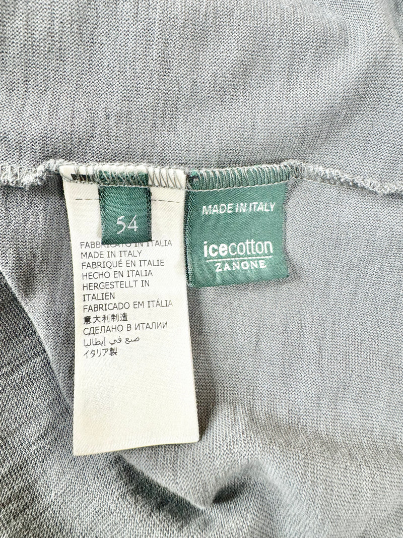 Zanone Stone Grey Polo Top - M
