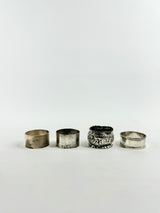 Assorted Set of 4 Sterling Silver Napkin Rings